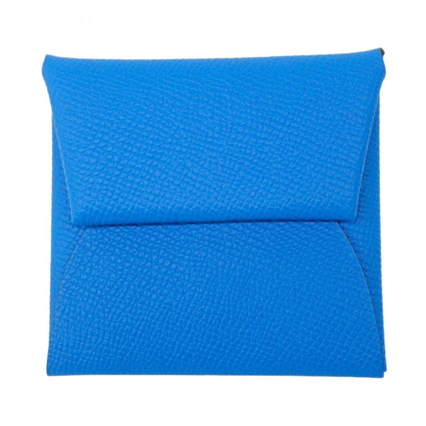 Hermes Hermès Bastia Wallet/Coin Case, Epsom Leather, Blue Hydra, Deep Blue, W Stamp