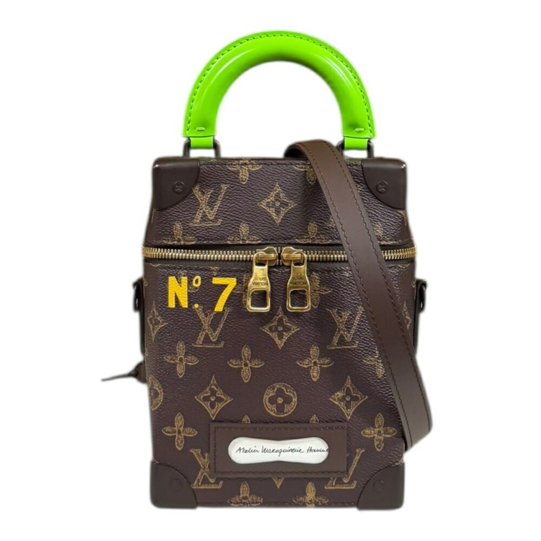 Louis Vuitton Vertical Box Trunk Monogram Shoulder Bag Canvas Brown