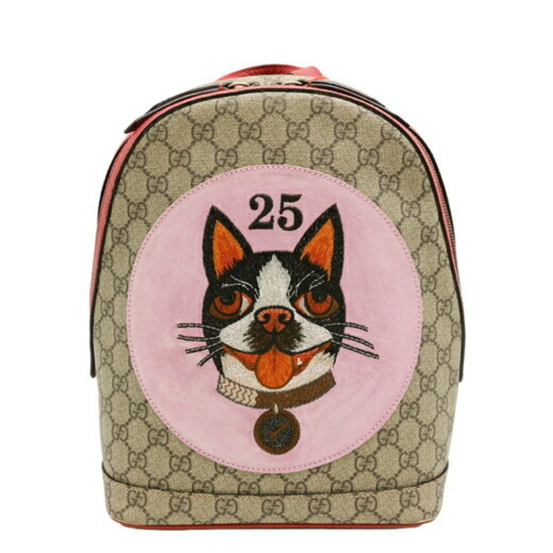 GUCCI Bosco GG Supreme Embroidered Backpack Daypack Canvas Leather