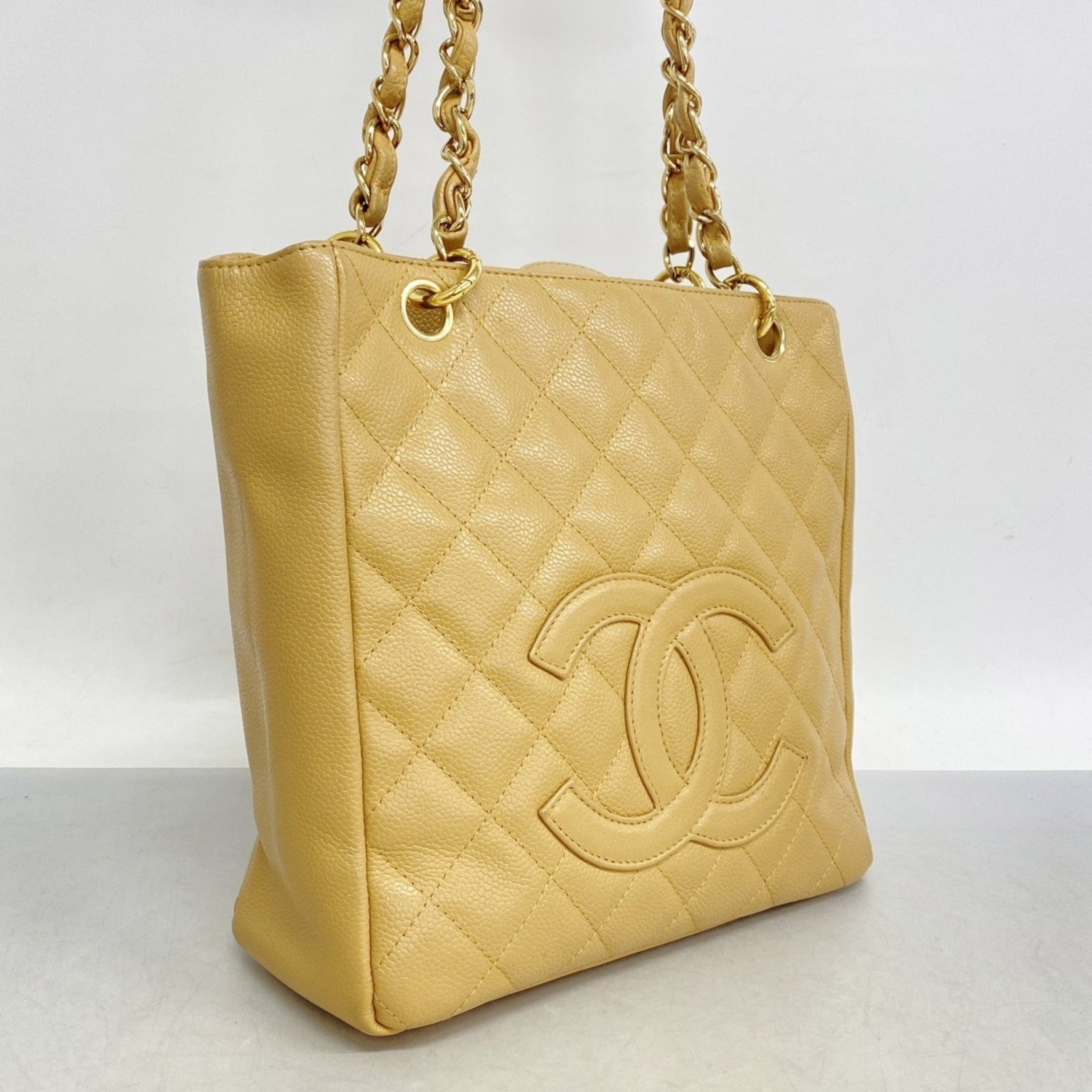 Chanel Matelasse Tote Bag with Chain Shoulder Strap, Caviar Skin