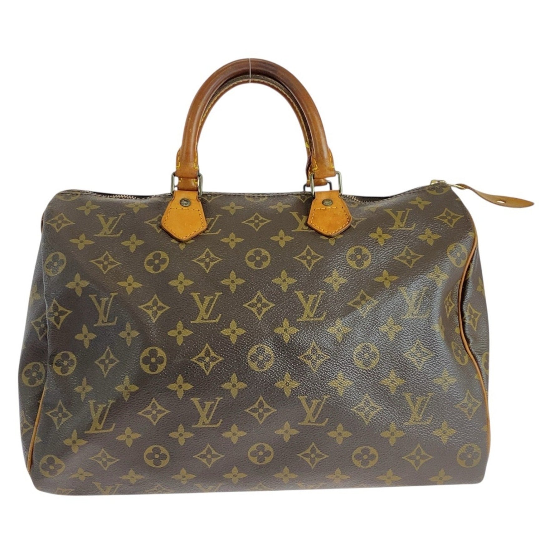 LOUIS VUITTON Louis Vuitton Monogram Speedy 35 Brown Gold Hardware Handbag Boston Bag Women's