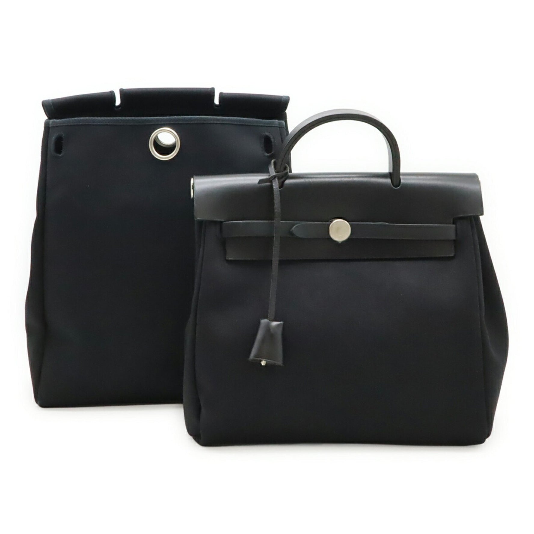 HERMES Hermès Airbag Ad PM Backpack/Handbag, Toile Officier Leather, E Stamp