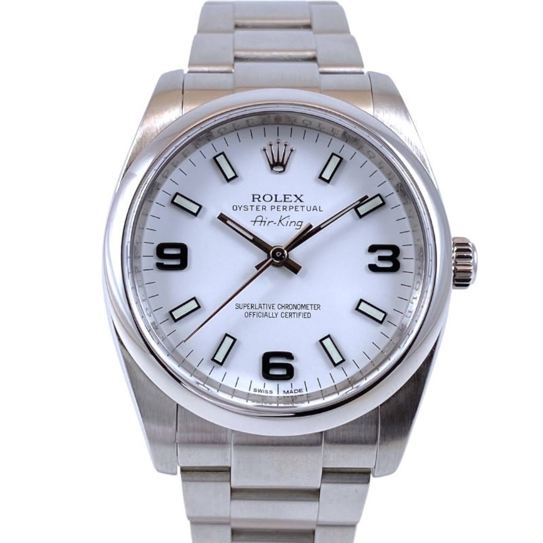 ROLEX Air-King Stainless Steel Watch, G Serial, White Dial, 369