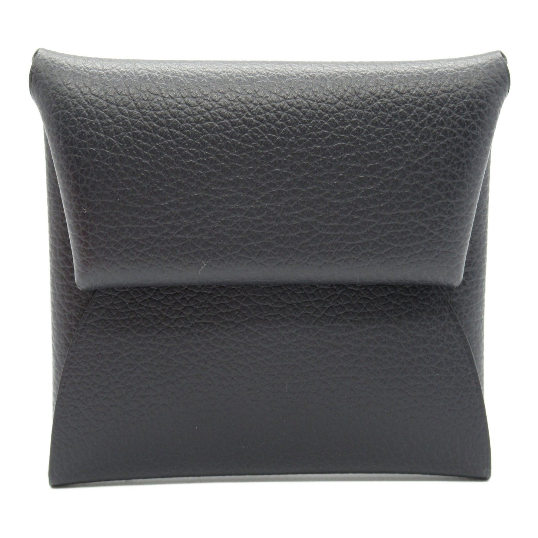 Hermes HERMES Bastia Blue Nuit Wallet/Coin Case Wallet Leather Evercolor Men's Women's Black W Engraved