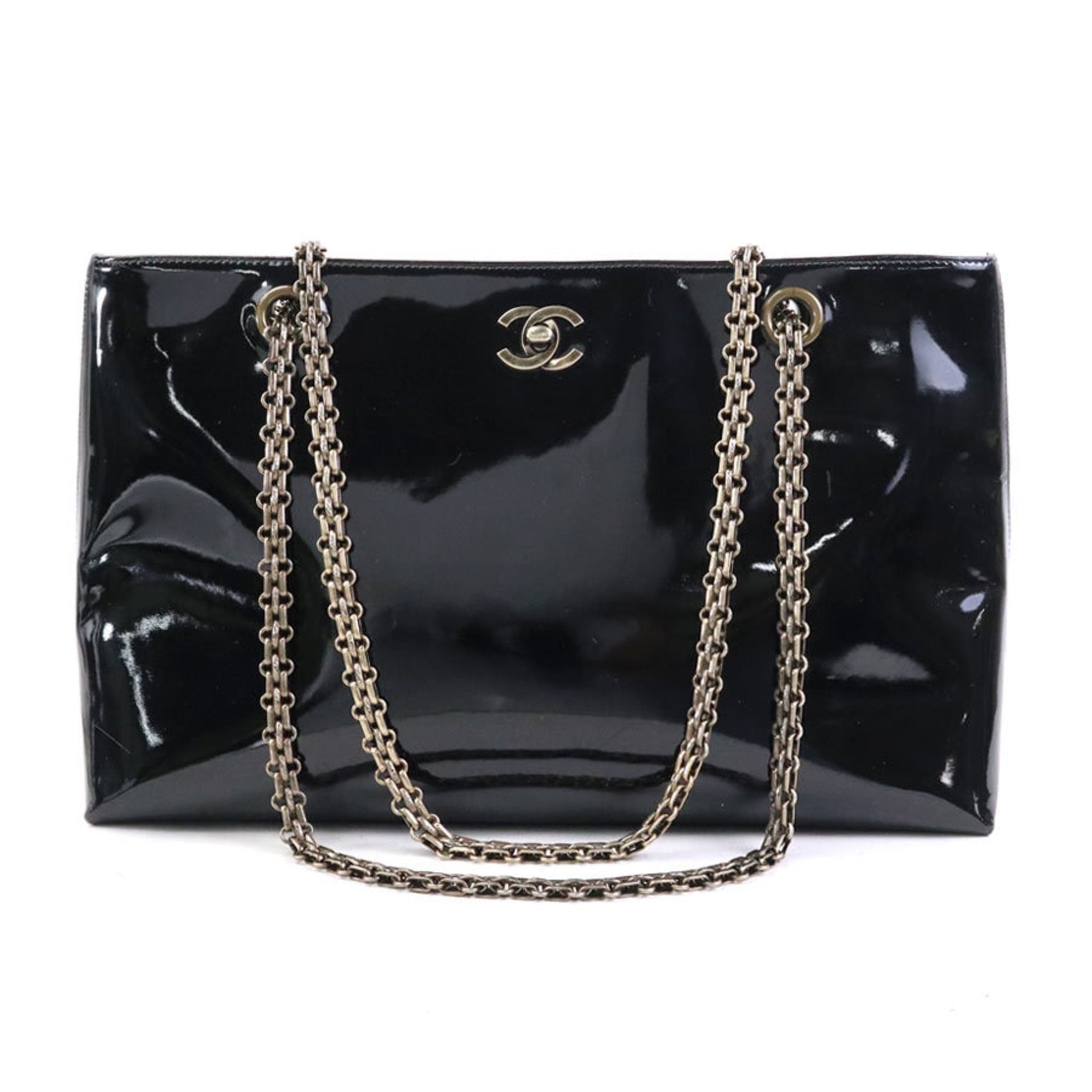 CHANEL Patent Leather Shoulder Bag