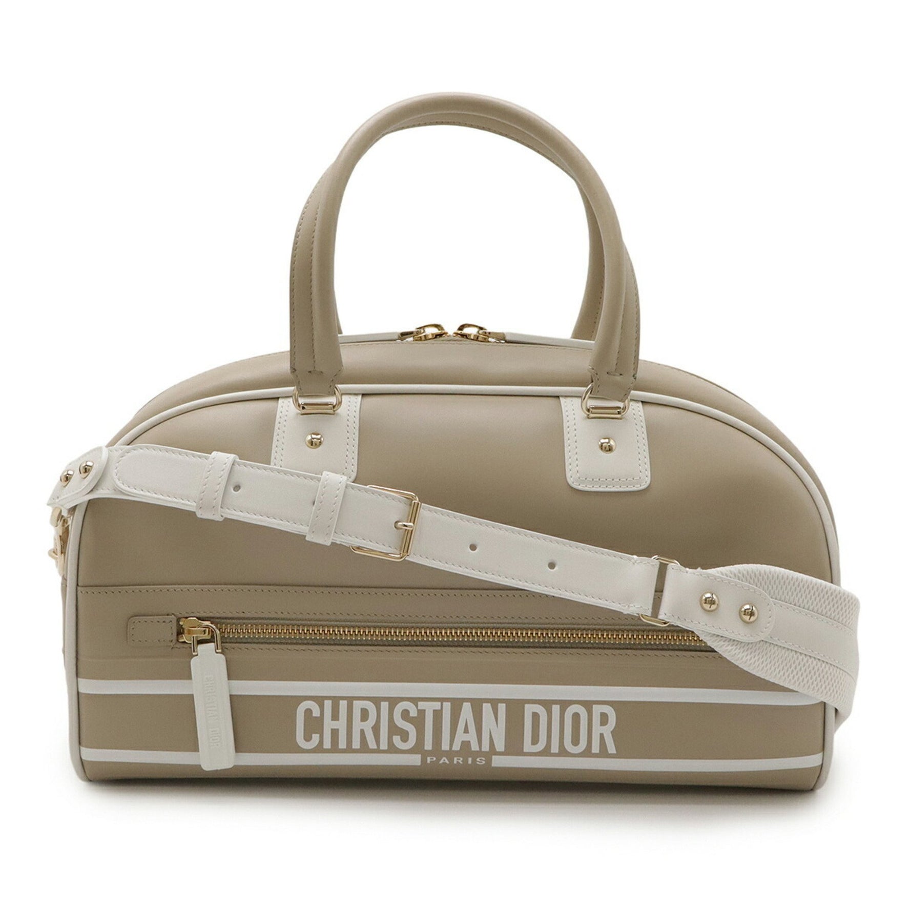 Christian Dior Macrocannage Vibe Bag Shoulder in Beige Leather