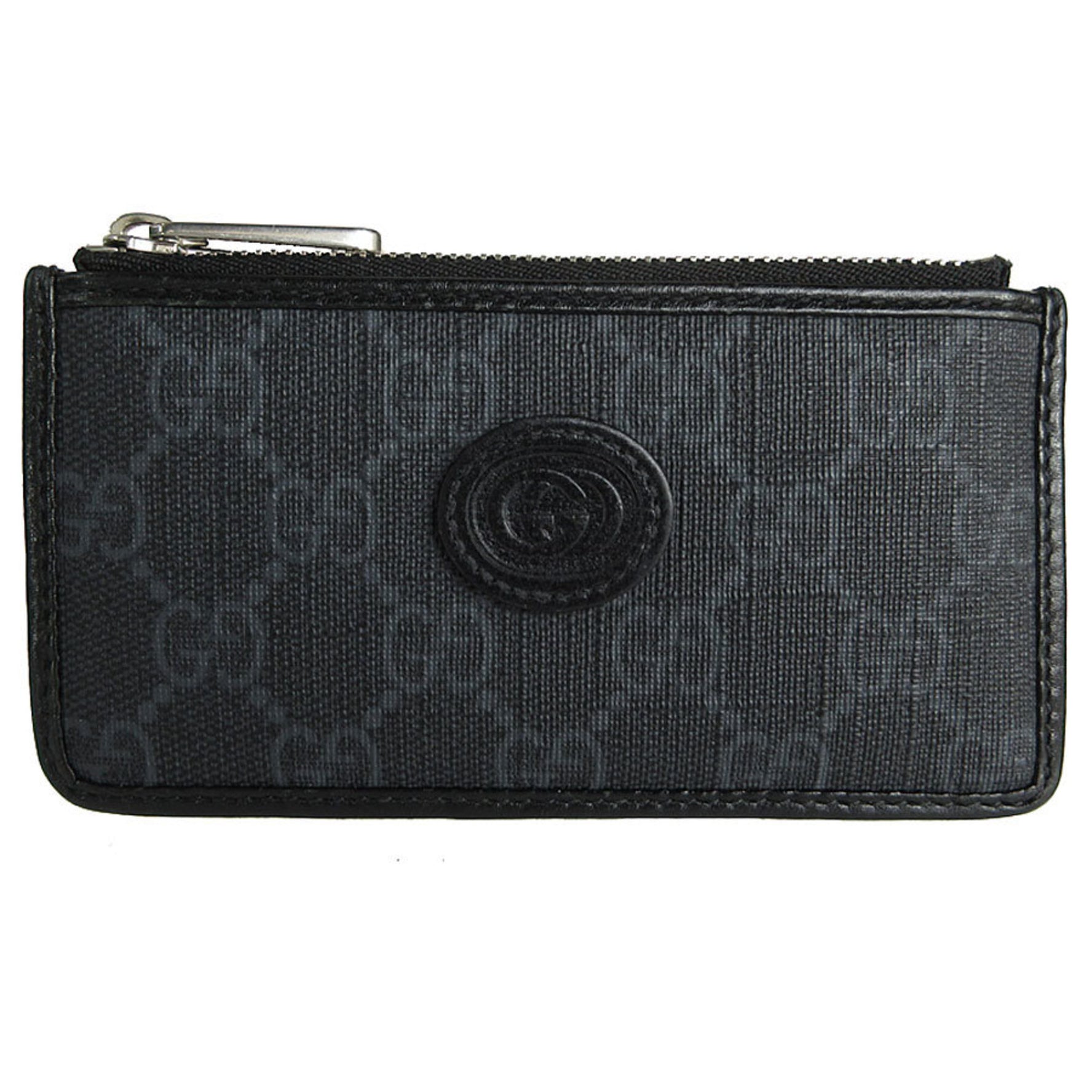 GUCCI Wallet/Coin Case/Business Card Holder/Card Case GG Supreme Leather Dark Gray Black Silver Men's s0018