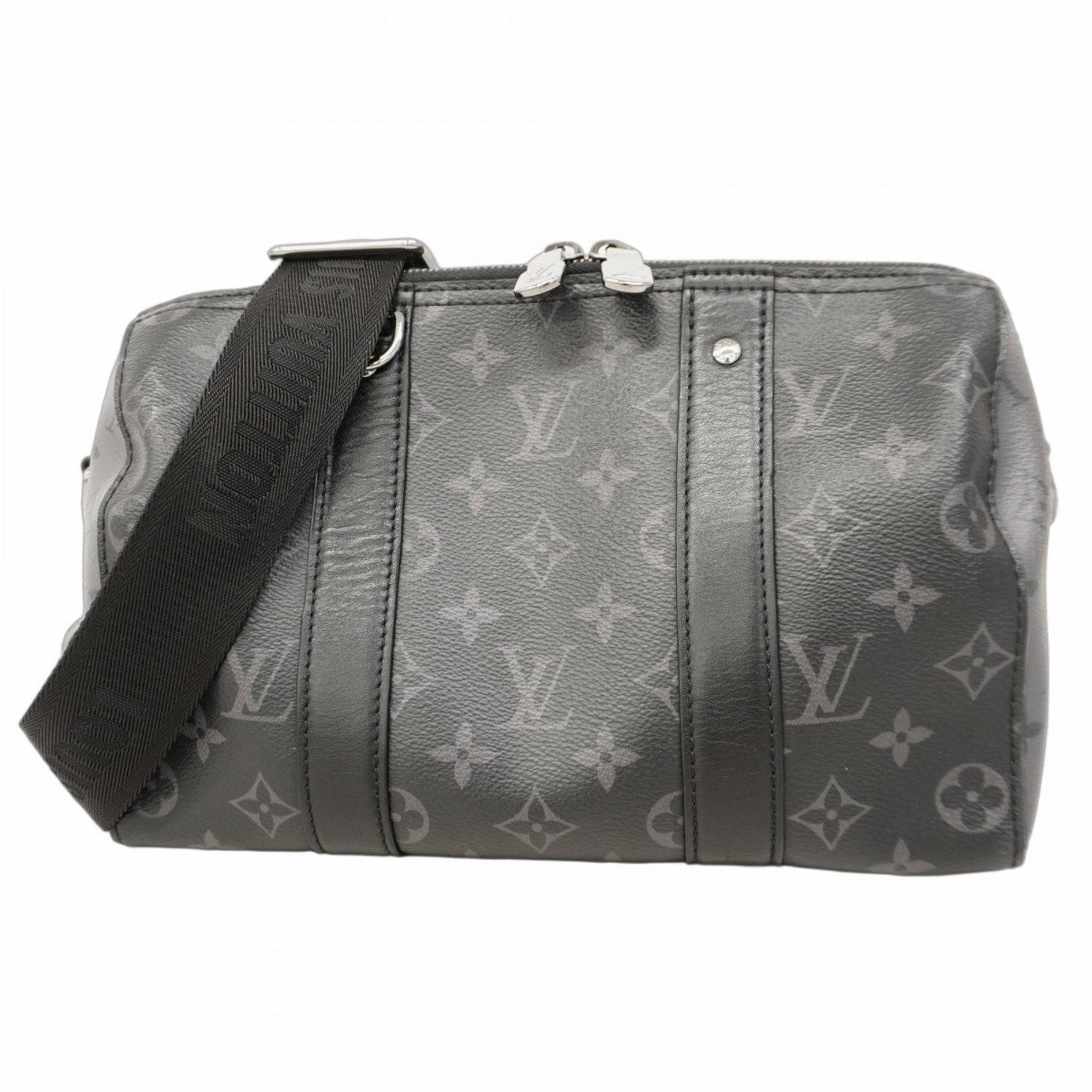 Louis Vuitton Monogram Eclipse City Keepall Shoulder Bag M45936 Black/Grey Men's
