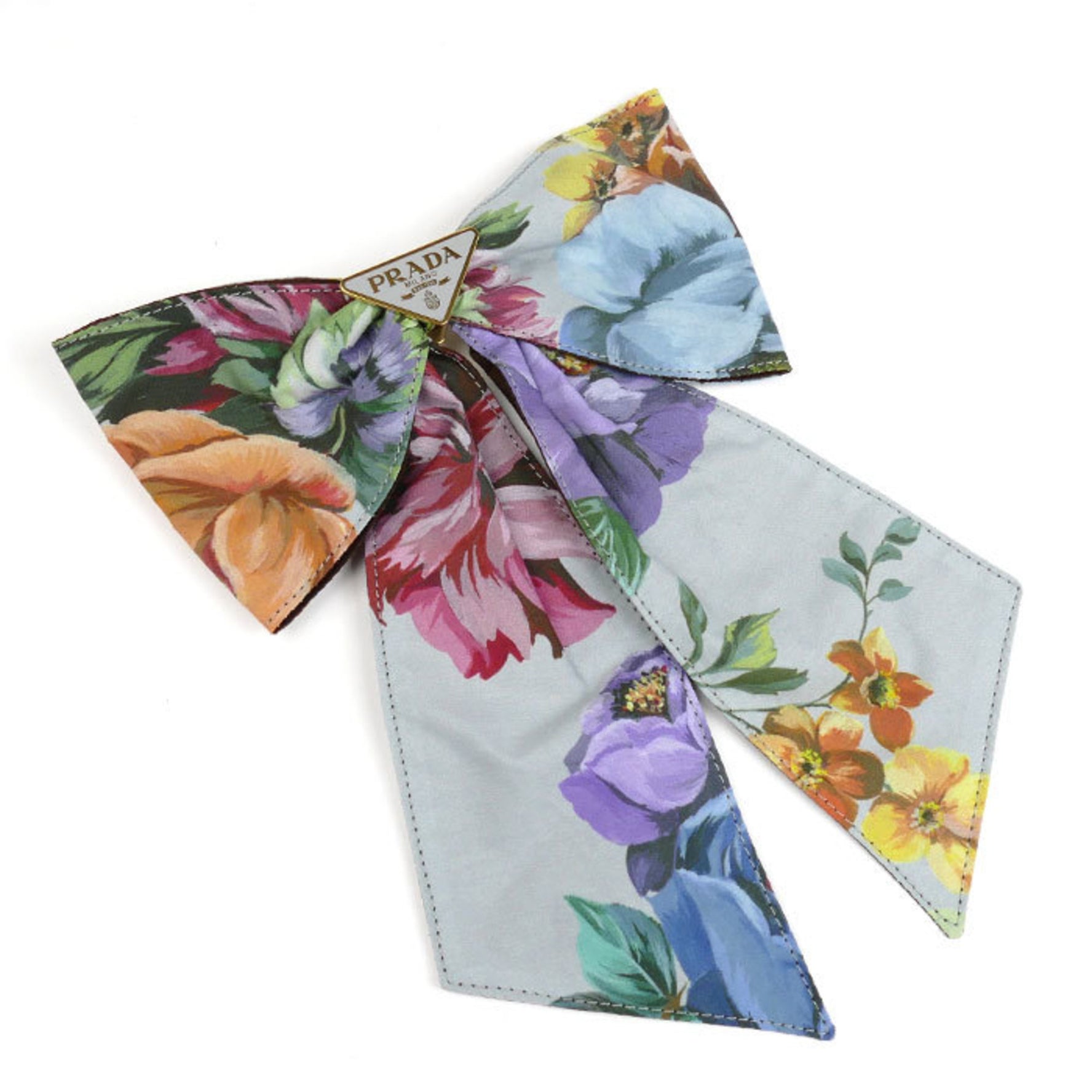 PRADA Prada Cotton Brass Printed Fabric Hair Clip Barrette 1IF163_2C1V_F0276 Women's