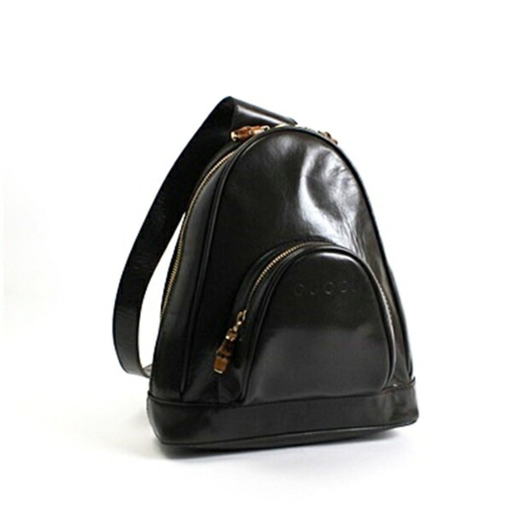 Gucci Bamboo Body Bag Patent Leather Brown 003 2113 0127