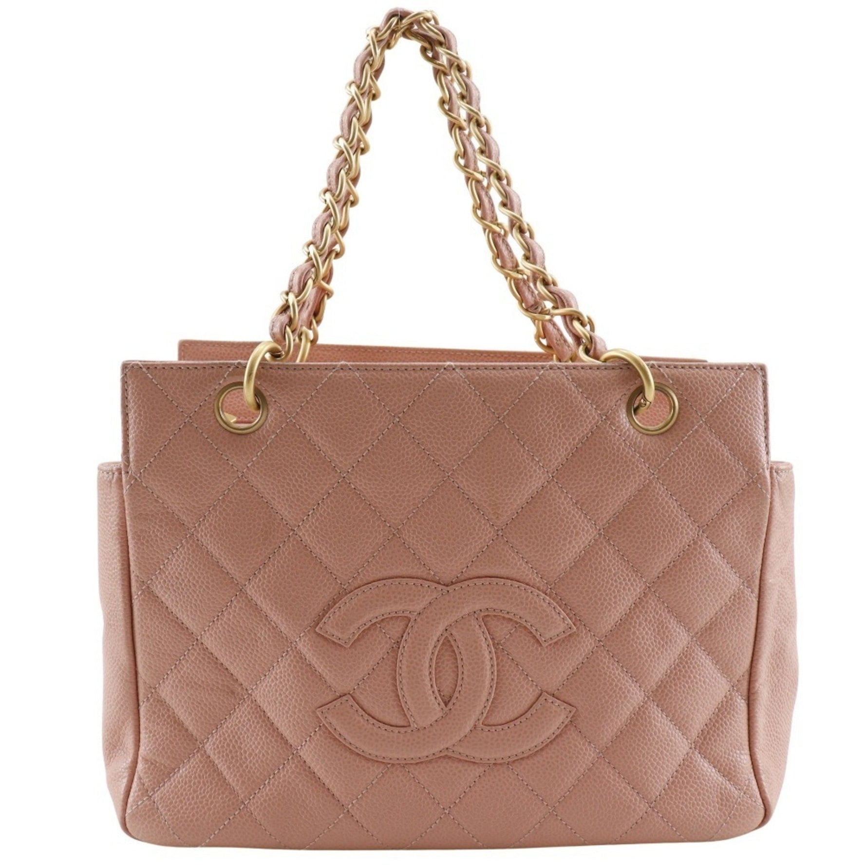 CHANEL Matelasse COCO Mark Tote Bag, Chain Tote, Caviar Skin