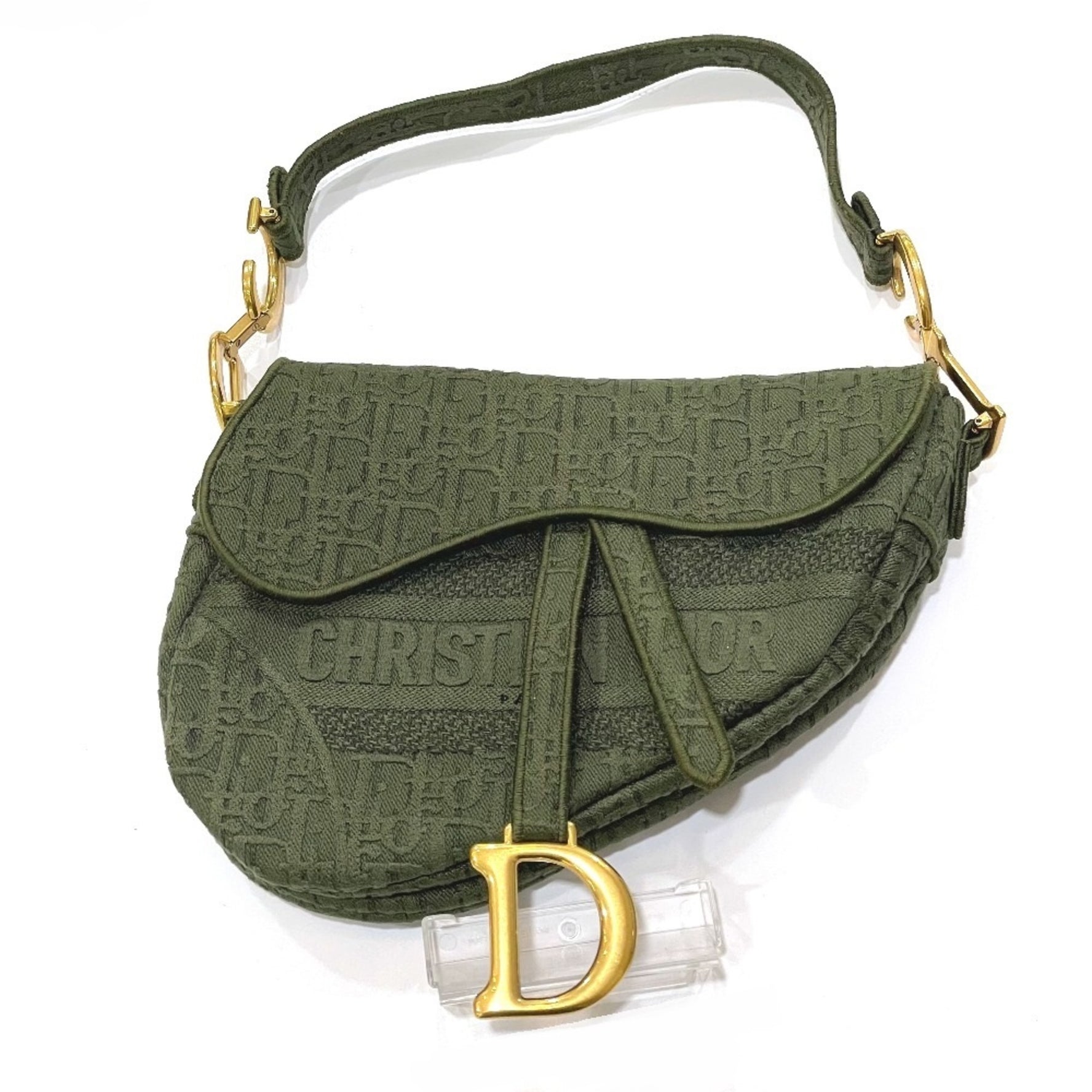 Christian Dior Oblique SADDLE Embroidered Saddle Bag Shoulder Handbag Canvas