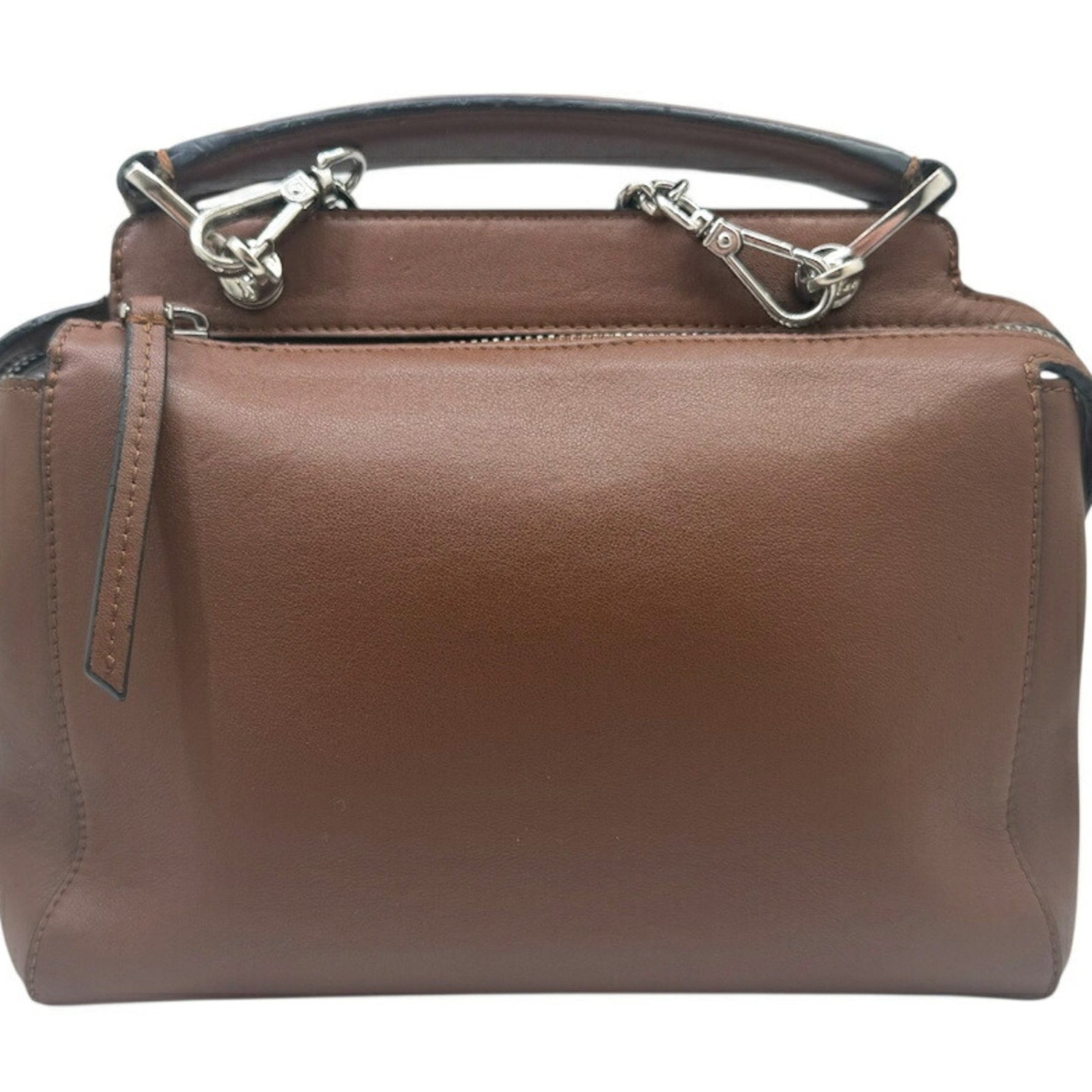 FENDI.com Flower Stud Leather Brown Handbag/Shoulder Bag Multicolor