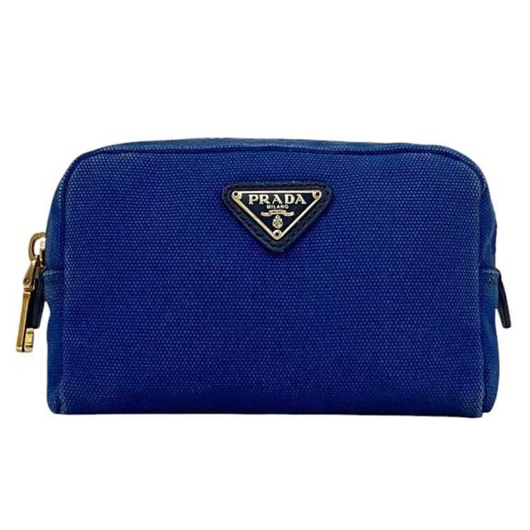 Prada Pouch Canvas Size 42 Triangle Plate