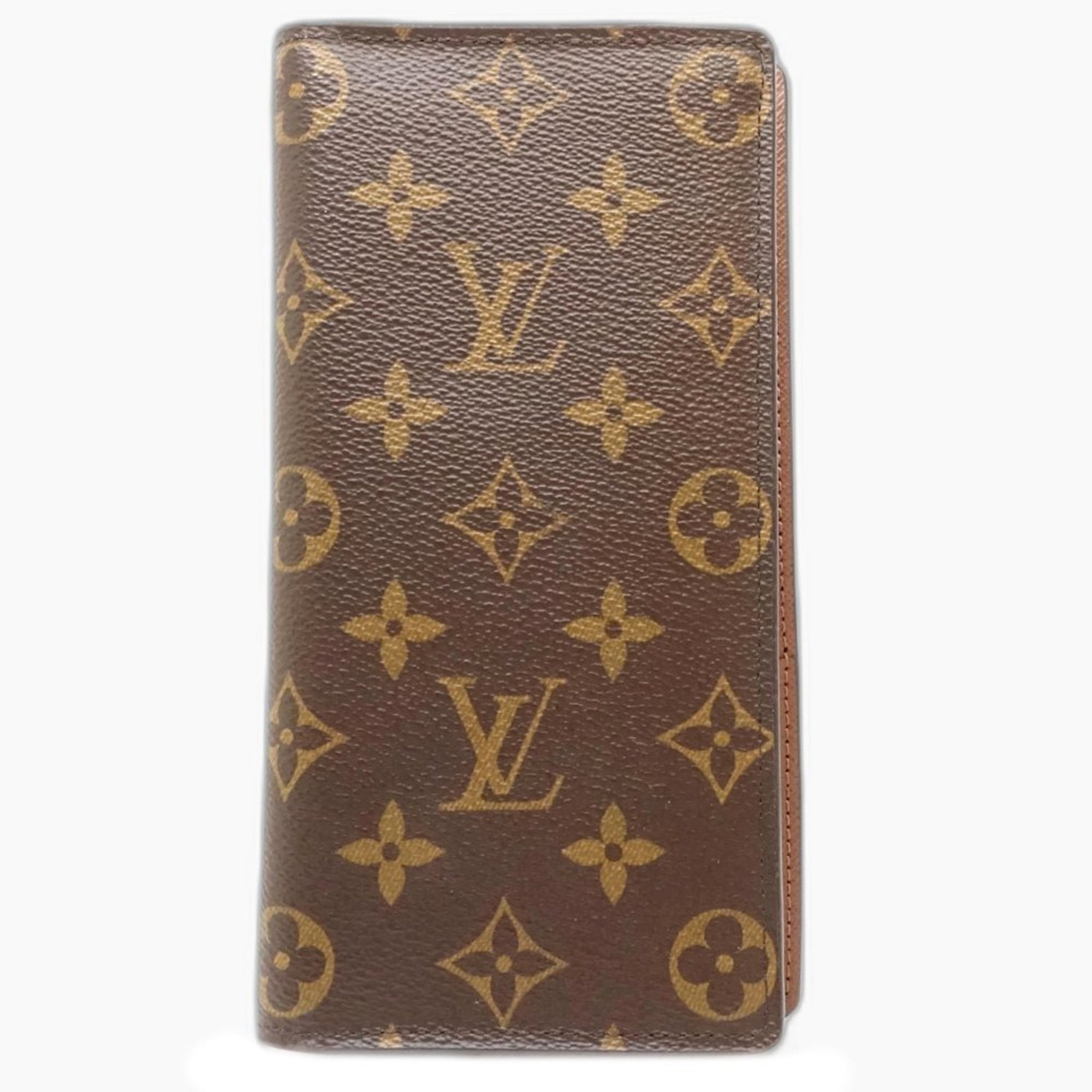 LOUIS VUITTON Monogram Long Wallet Portefeuille Brazza Brown