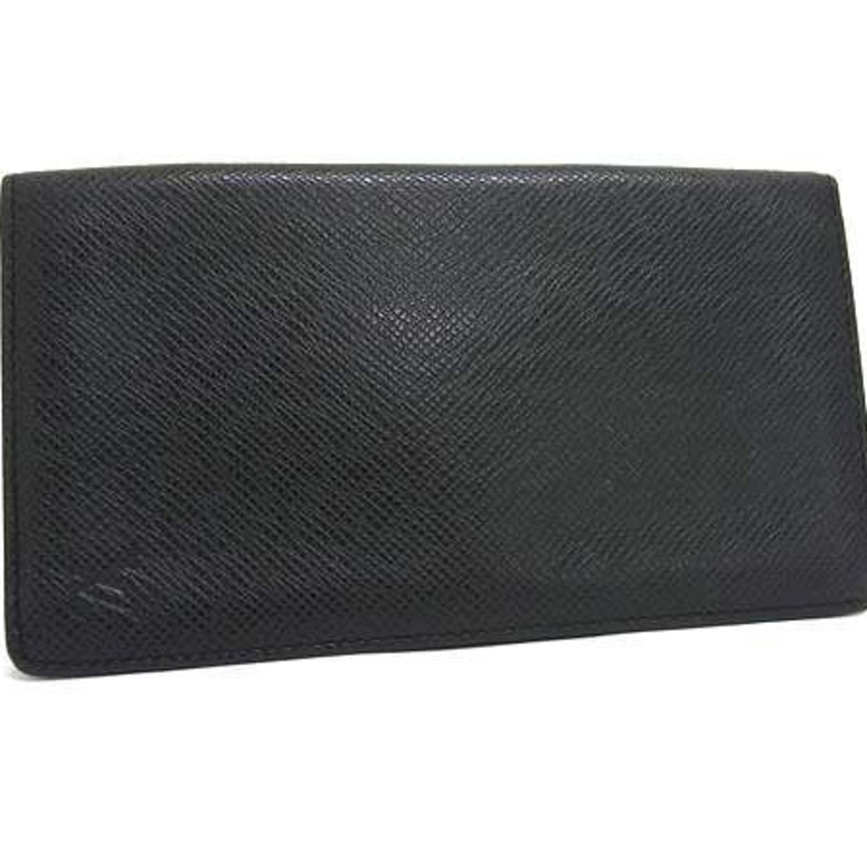 LOUIS VUITTON Taiga Porte Carte Credit Long Wallet M31002 Black Leather Men's