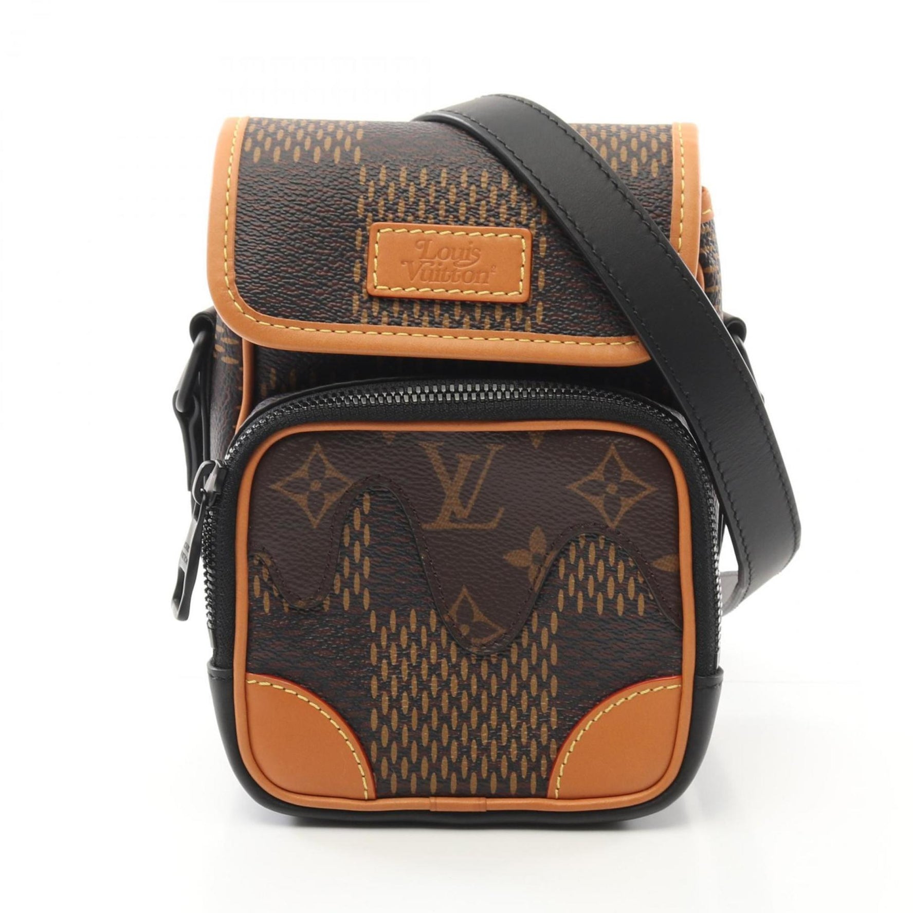 Louis Vuitton x NIGO Amazon Shoulder Bag Coated Canvas Leather Damier Giant Brown Black