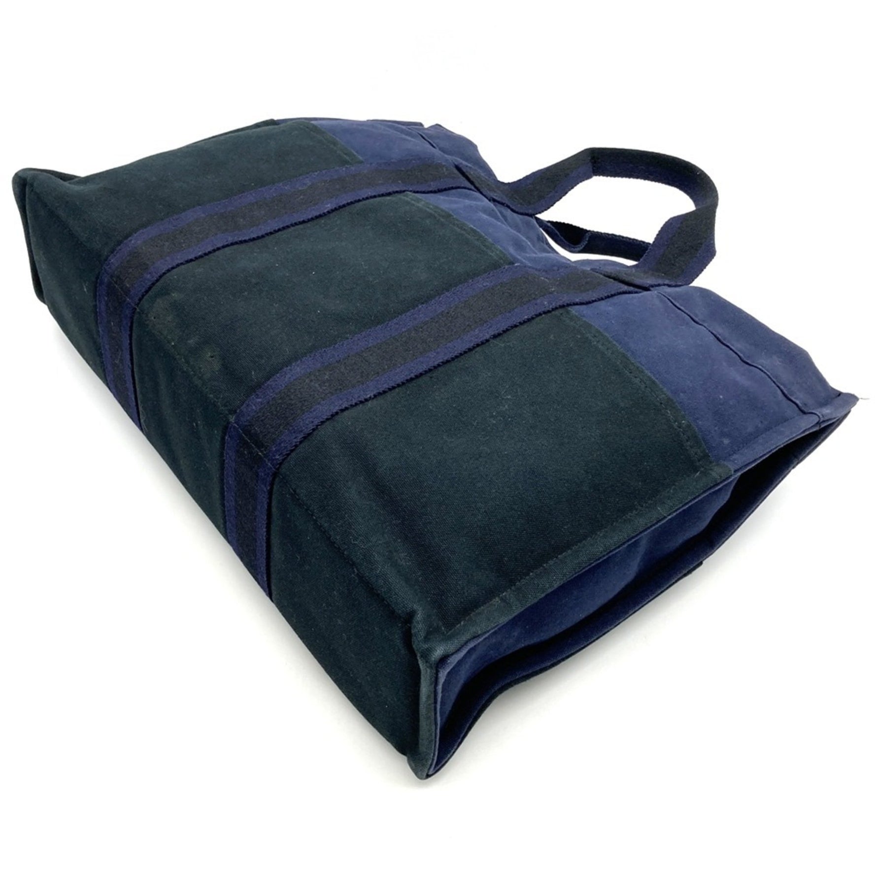 HERMES Hermès Four Tou MM Canvas Tote Bag Handbag Navy Women's Men's