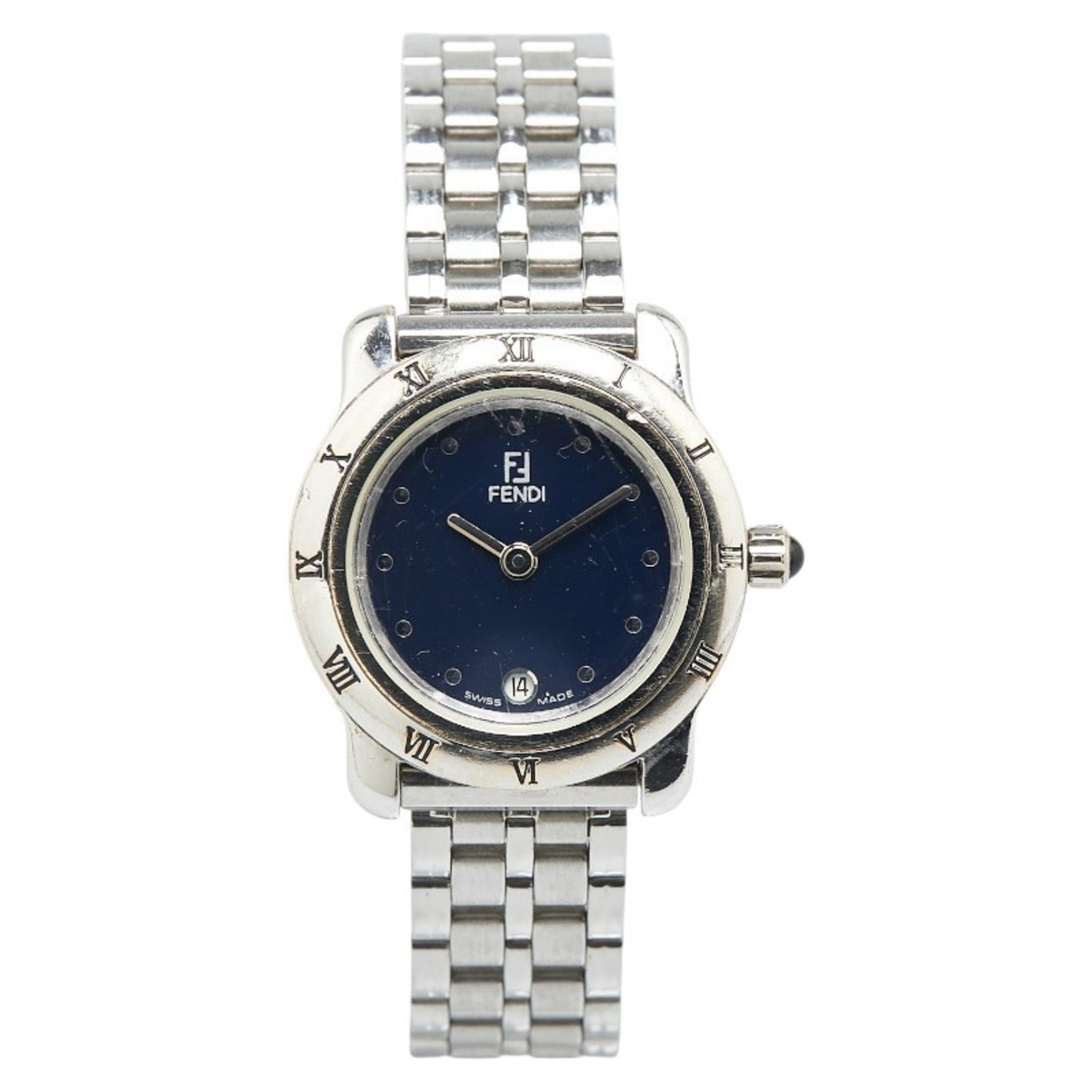 Fendi Quartz Watch with Black Dial and Stainless Steel