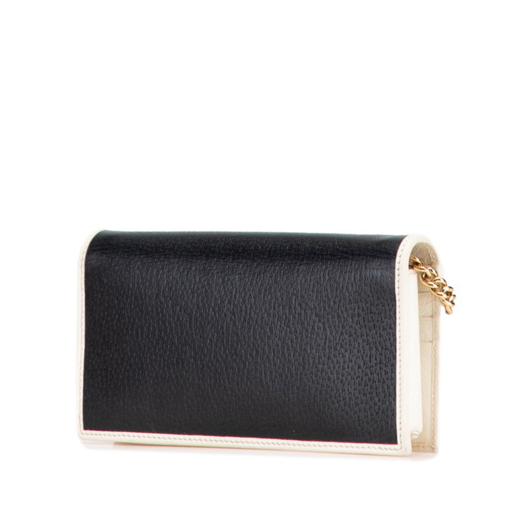 Gucci x adidas Chain Wallet Shoulder Bag Black and White Leather