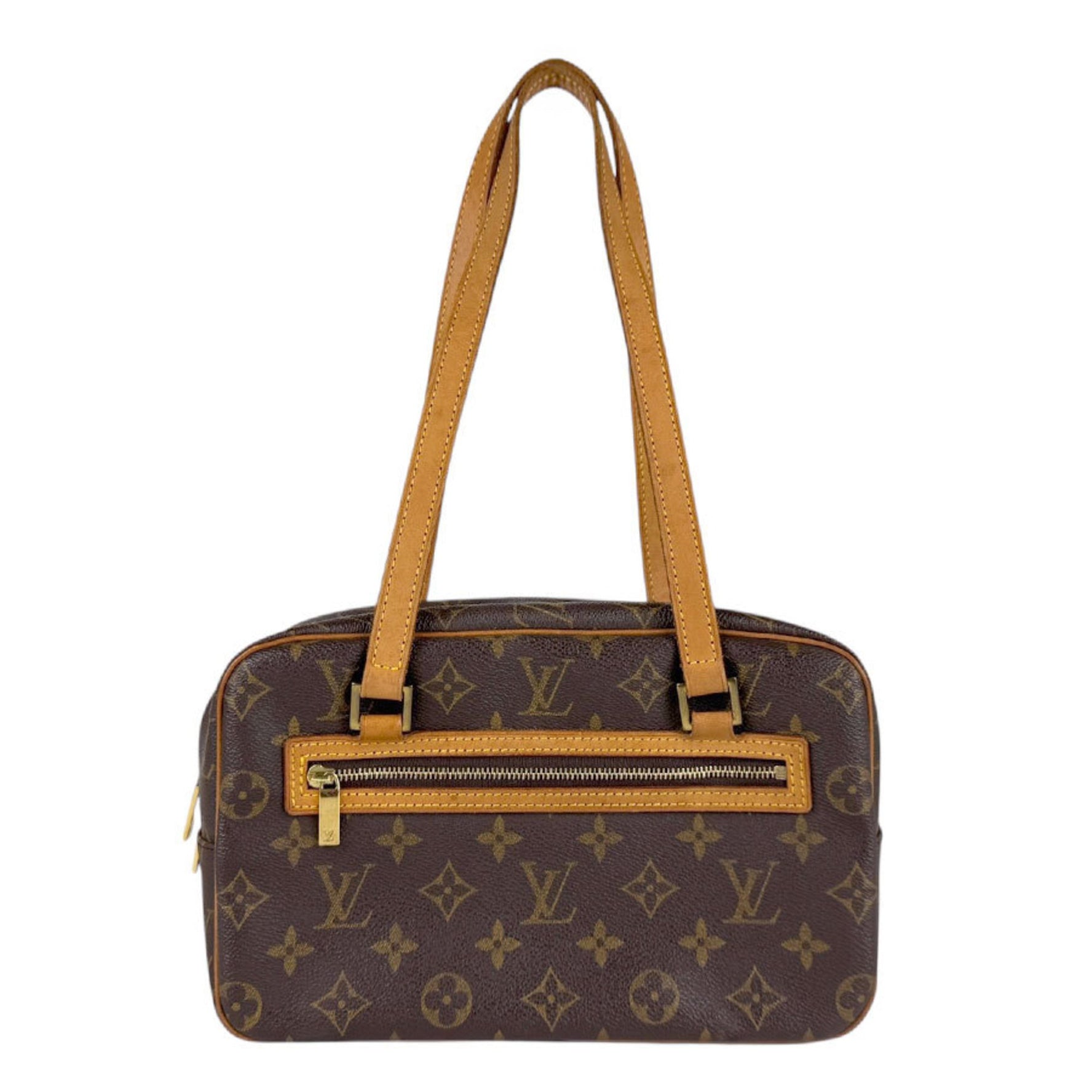 Louis Vuitton Monogram Cite MM Shoulder Bag in Canvas, Brown and Gold