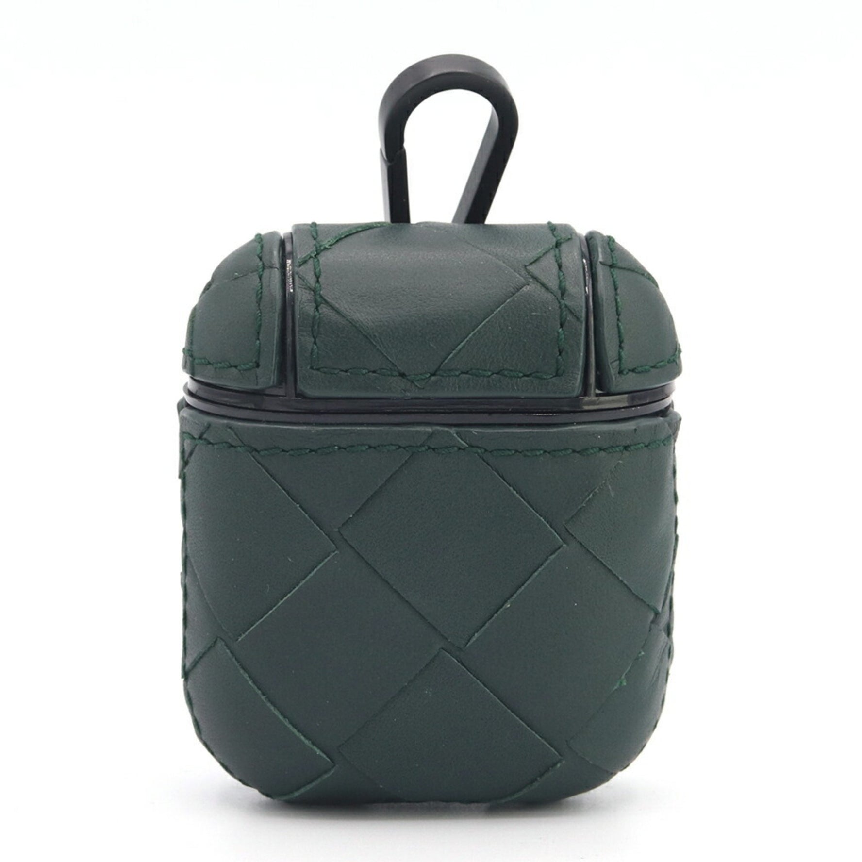 Bottega Veneta Earphone Case Intrecciato Dark Green Leather Airpods Generation Bag Charm Keychain Wireless Cover BOTTEGA VENETA