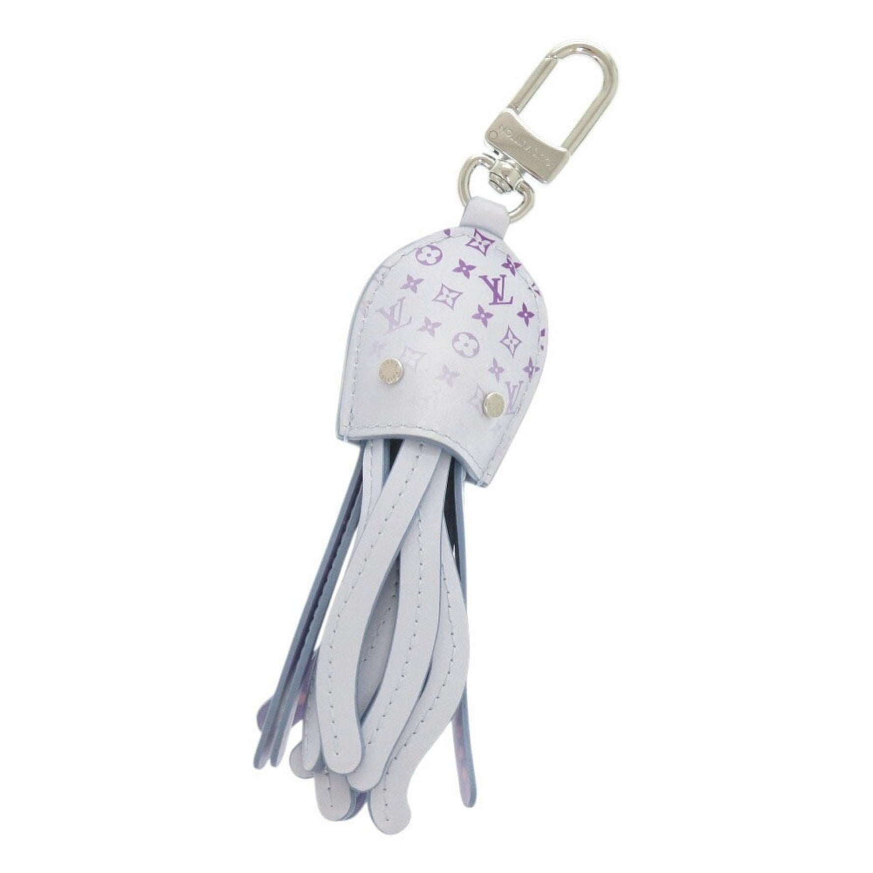 Unused Louis Vuitton bag charm LV Octopus leather blue keychain VUITTON