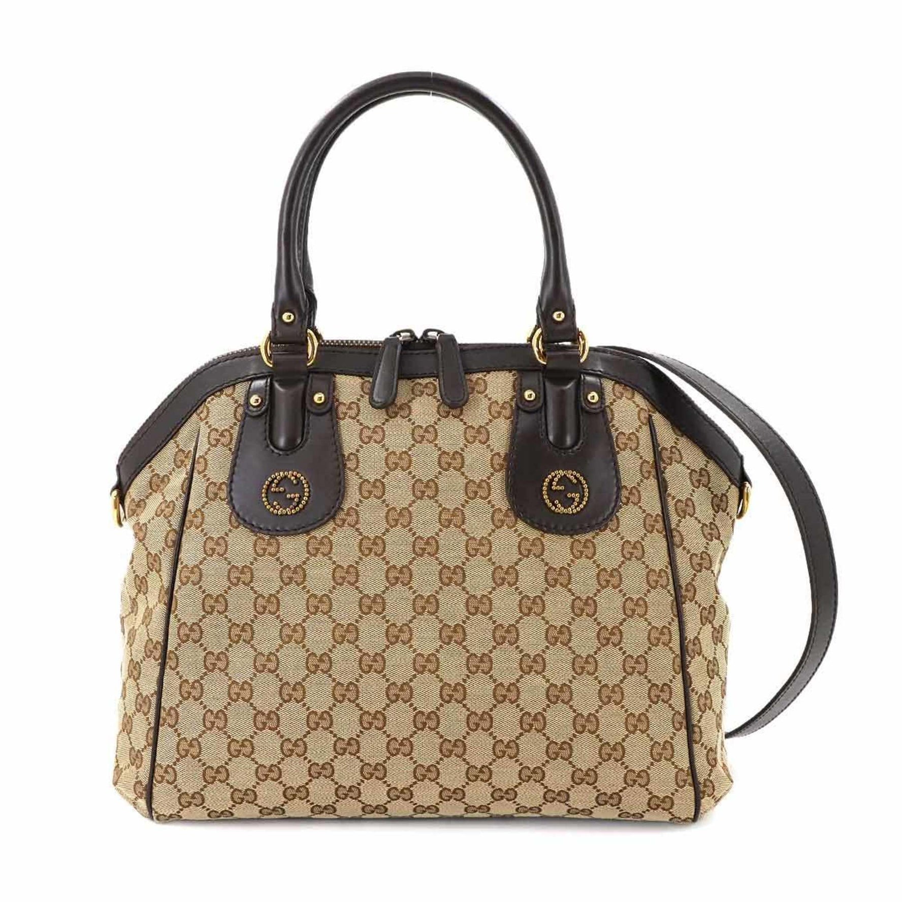 Gucci Scarlett tote/shoulder bag in GG canvas and leather, beige brown