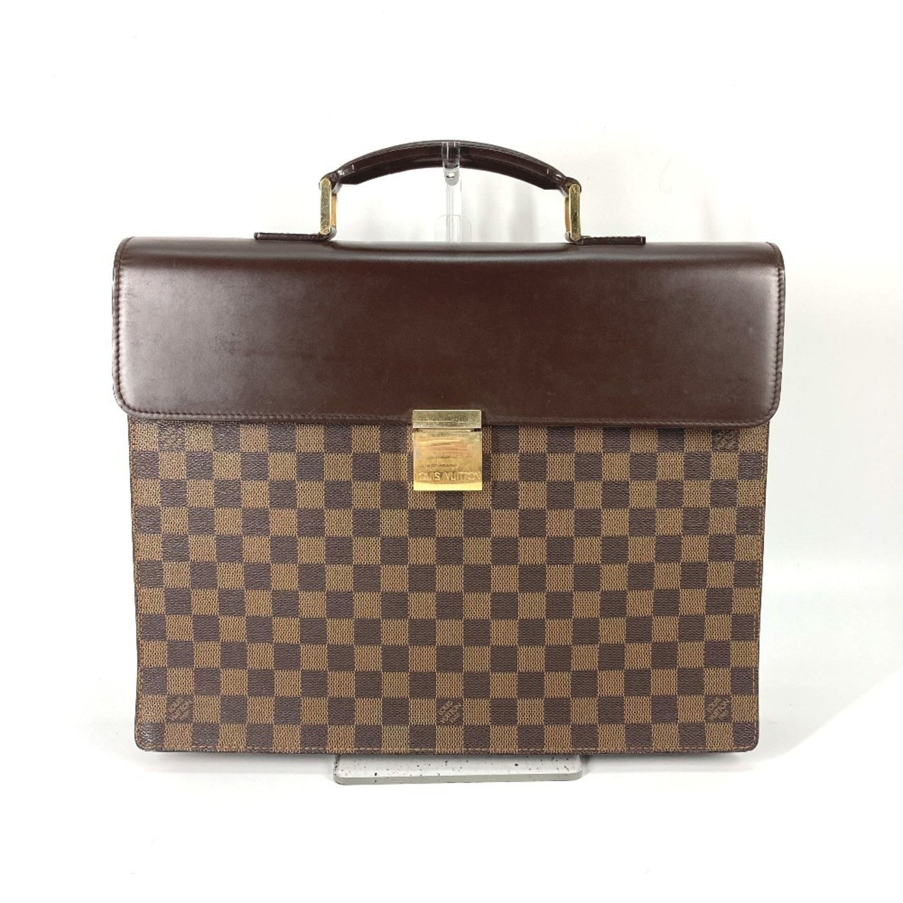 LOUIS VUITTON N53315 Damier Altona PM Handbag/Business Bag, Canvas, Men's, Ebene, Brown