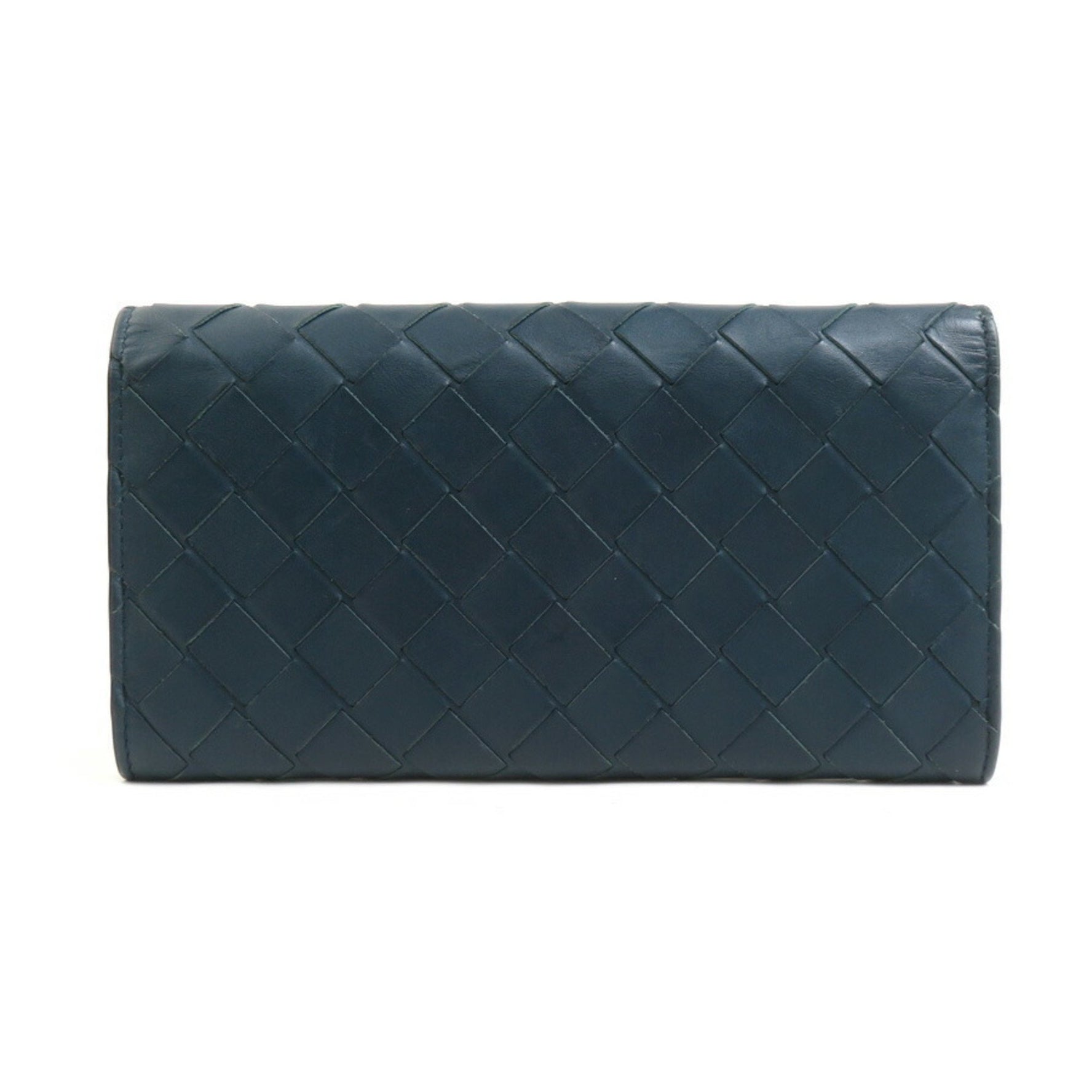 Bottega Veneta long wallet in intrecciato leather blue-green for men and women, r10733g