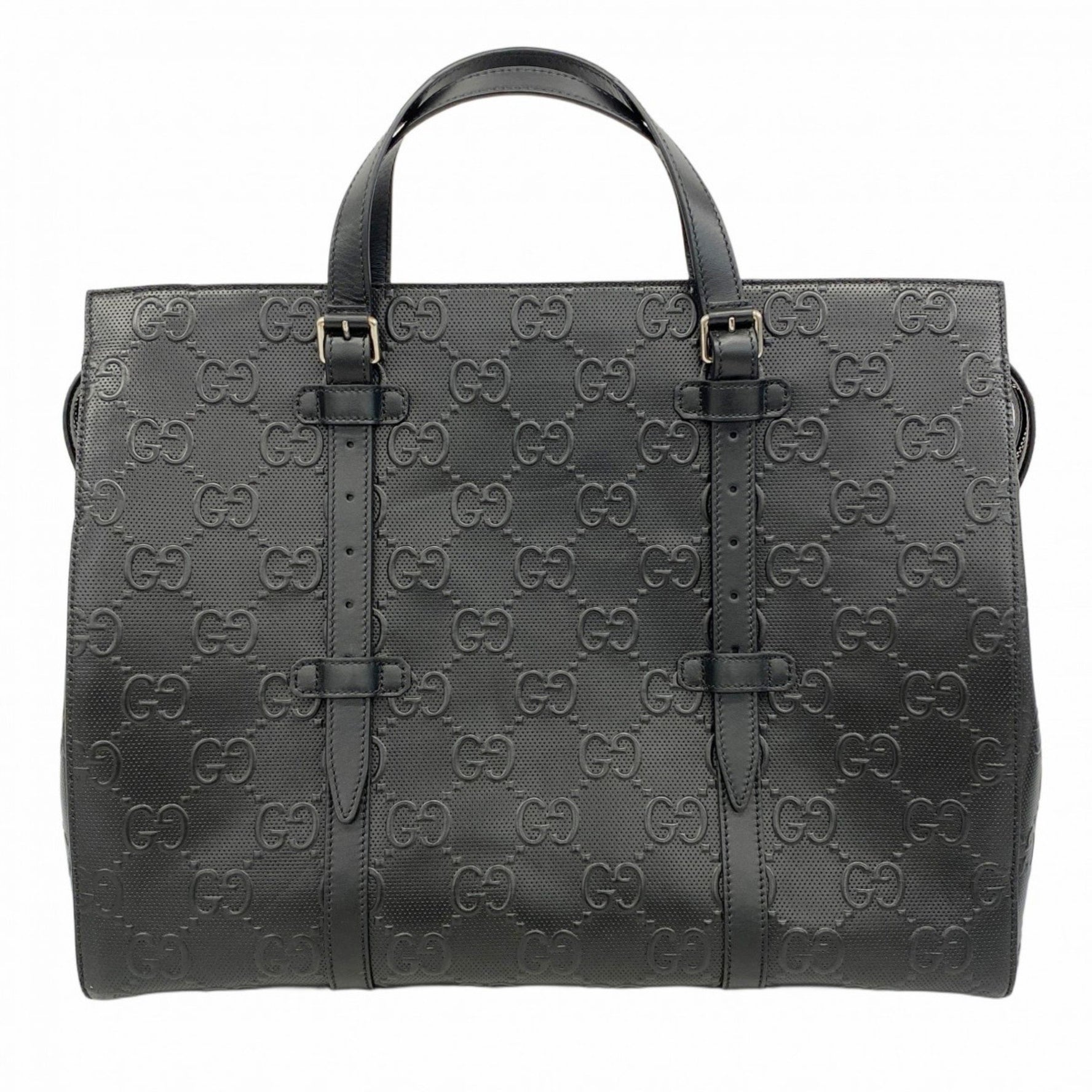 Gucci Boston Bag with GG Embossing, Leather