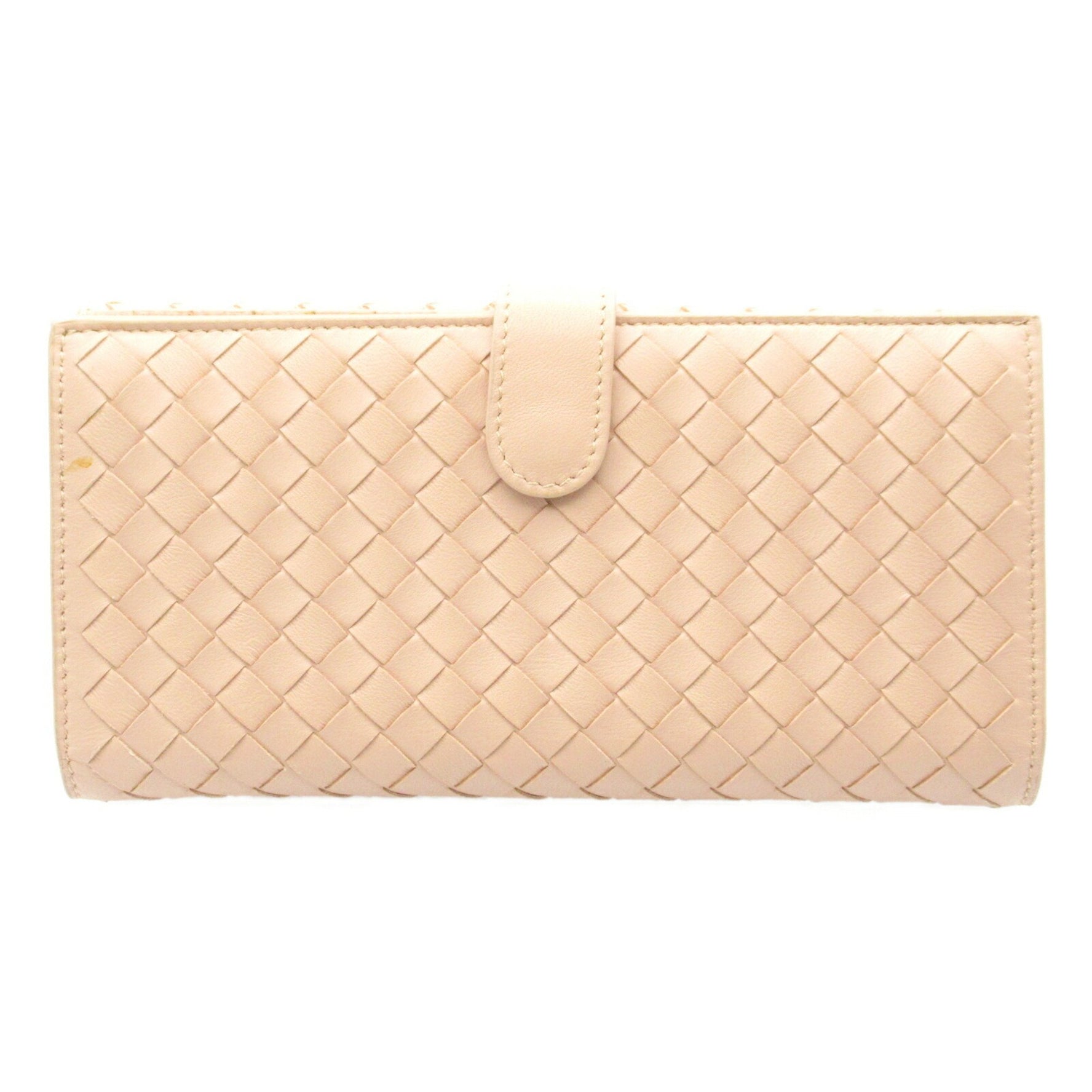 BOTTEGA VENETA Intrecciato Double Wallet Lambskin (sheepskin) Pink Beige
