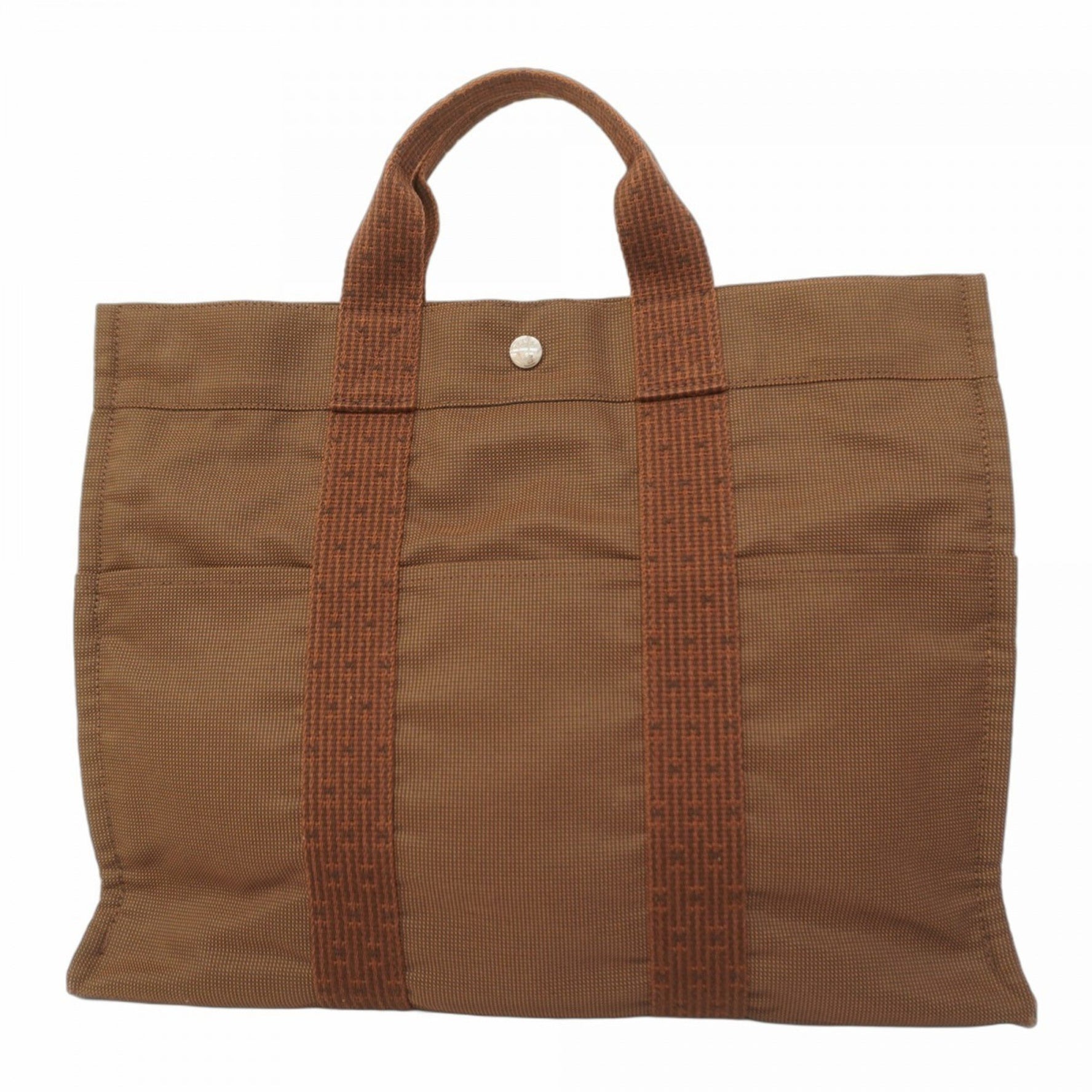 Hermes Hermès Air Line MM Tote Bag, Brown Canvas, Men's and Women's
