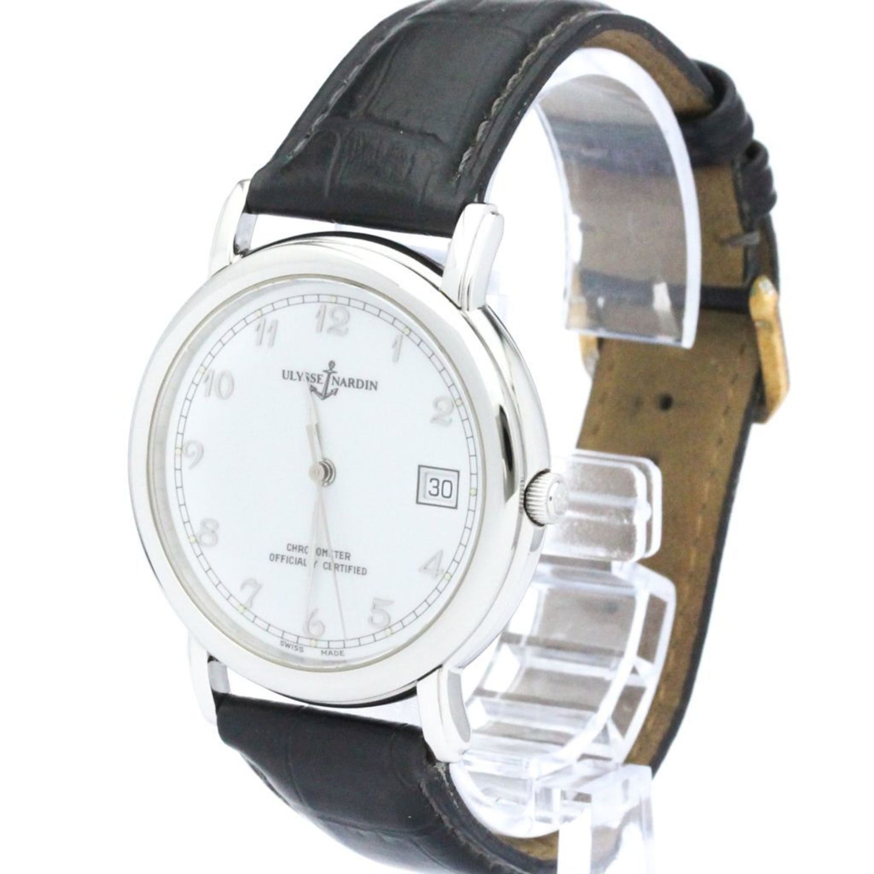ULYSEE NARDIN Stainless Steel Leather Automatic Watch 133-77