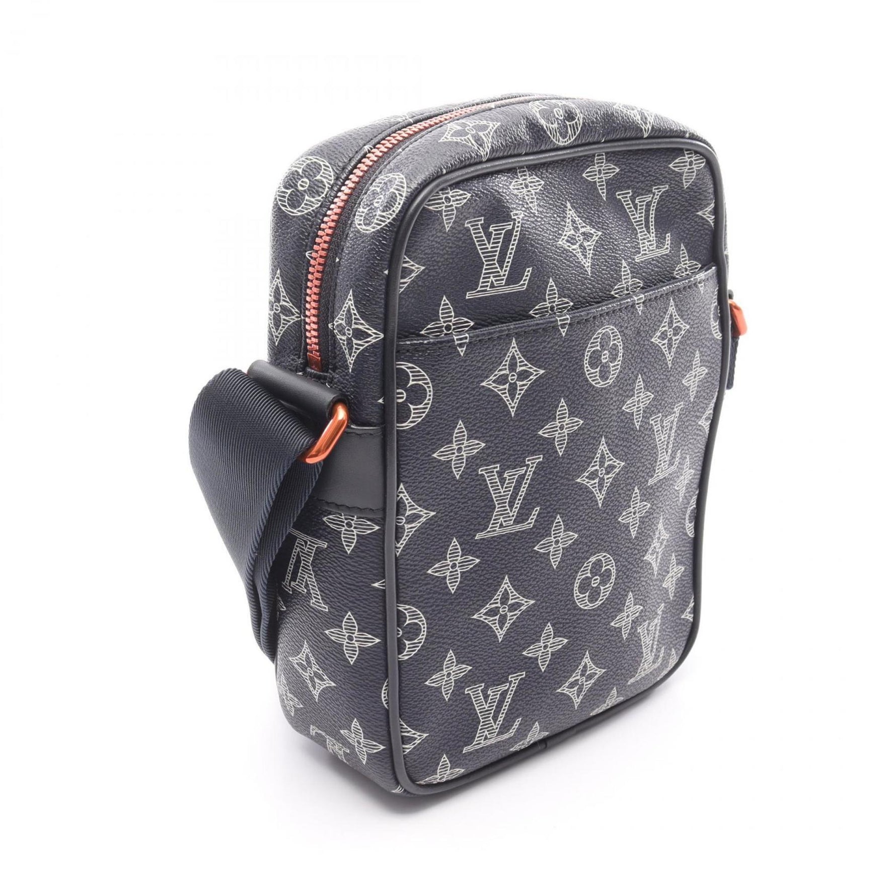 Louis Vuitton Danube PM Upside Down Shoulder Bag, Coated Canvas and Leather, Monogram Ink, Navy, Red, White