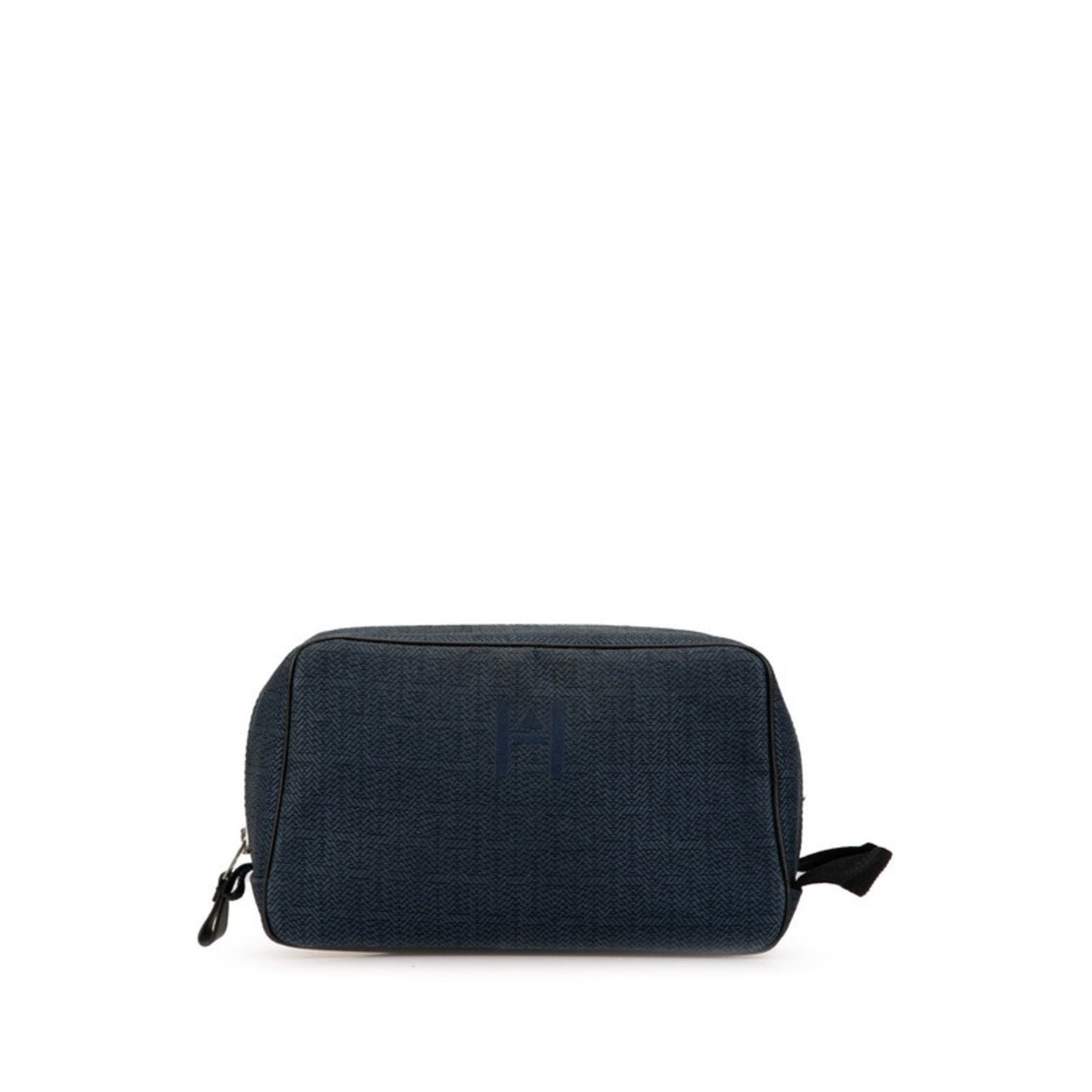 Hermes Globe Trotter MM Pouch Second Bag Navy Toile Chevron Women's HERMES