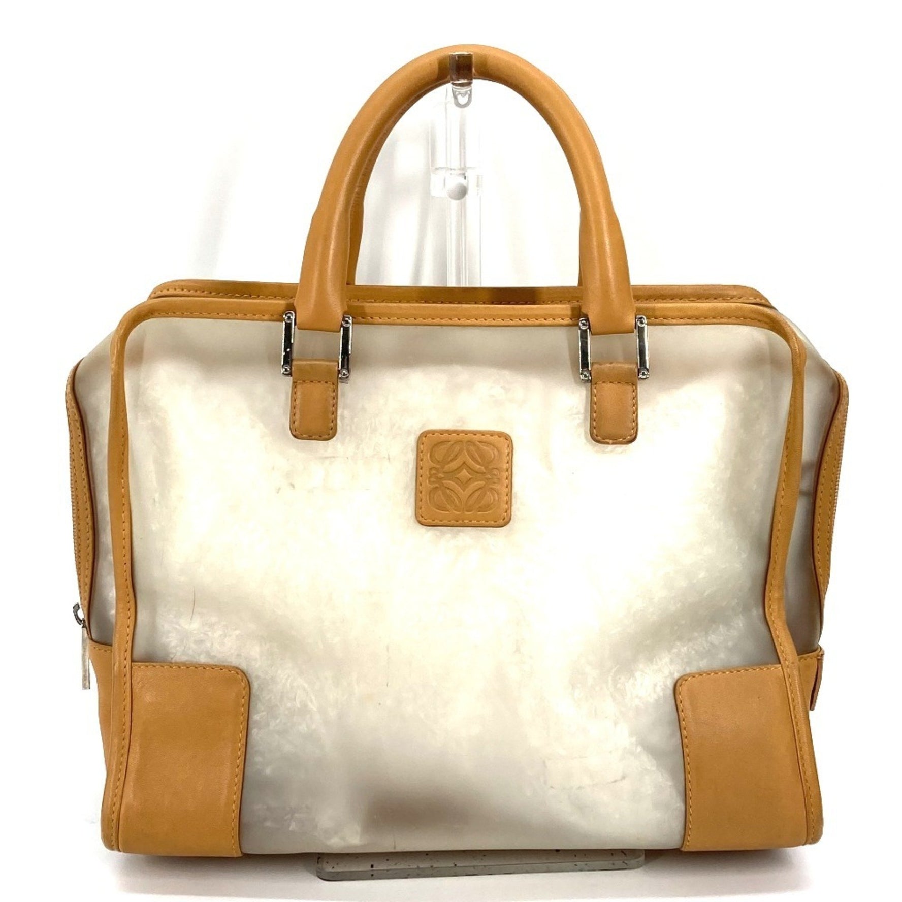 LOEWE Anagram Amazona Tote Bag (2000 pieces, limited edition) with pouch, vinyl/leather handbag, clear/brown