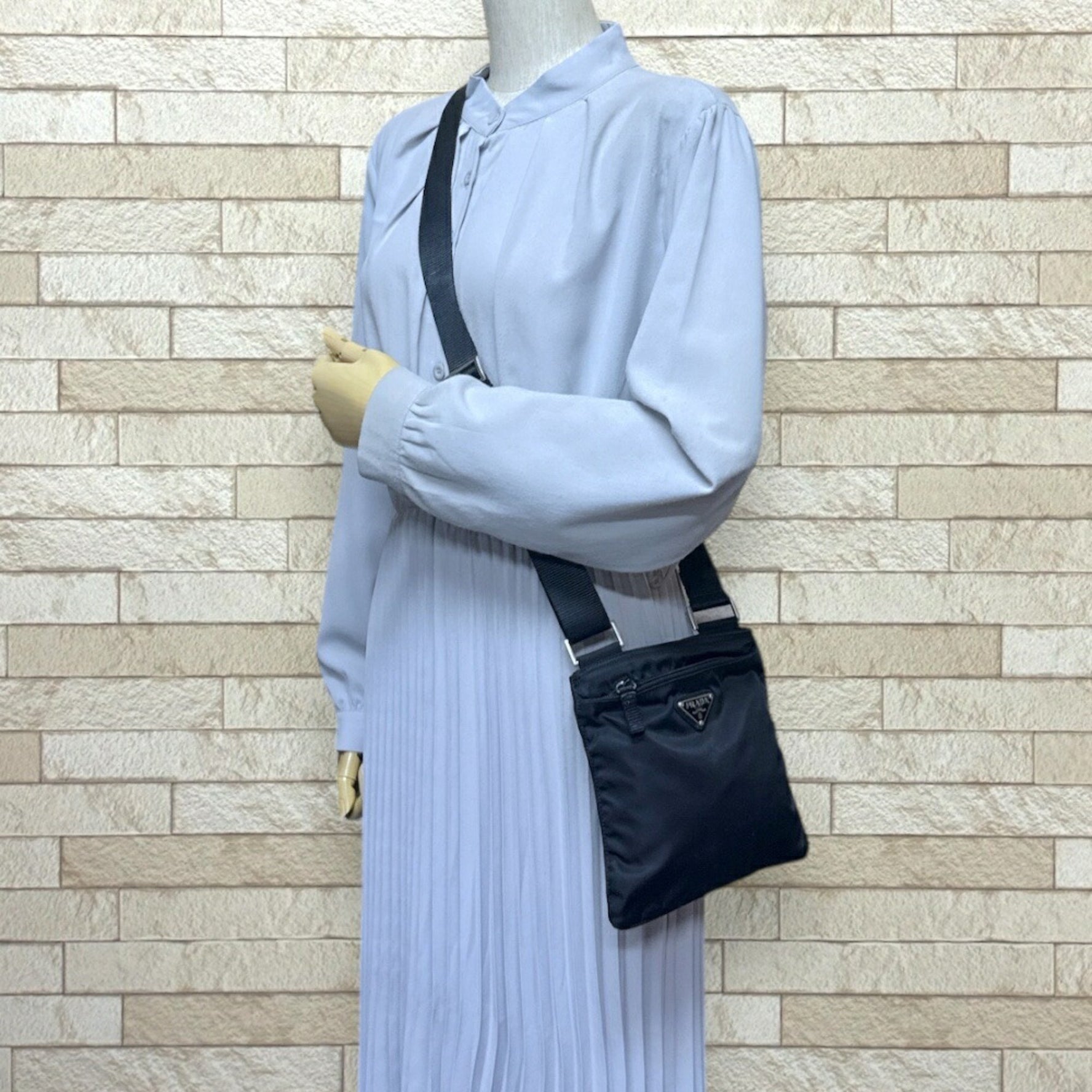 Prada Shoulder Bag Nylon Black Unisex PRADA