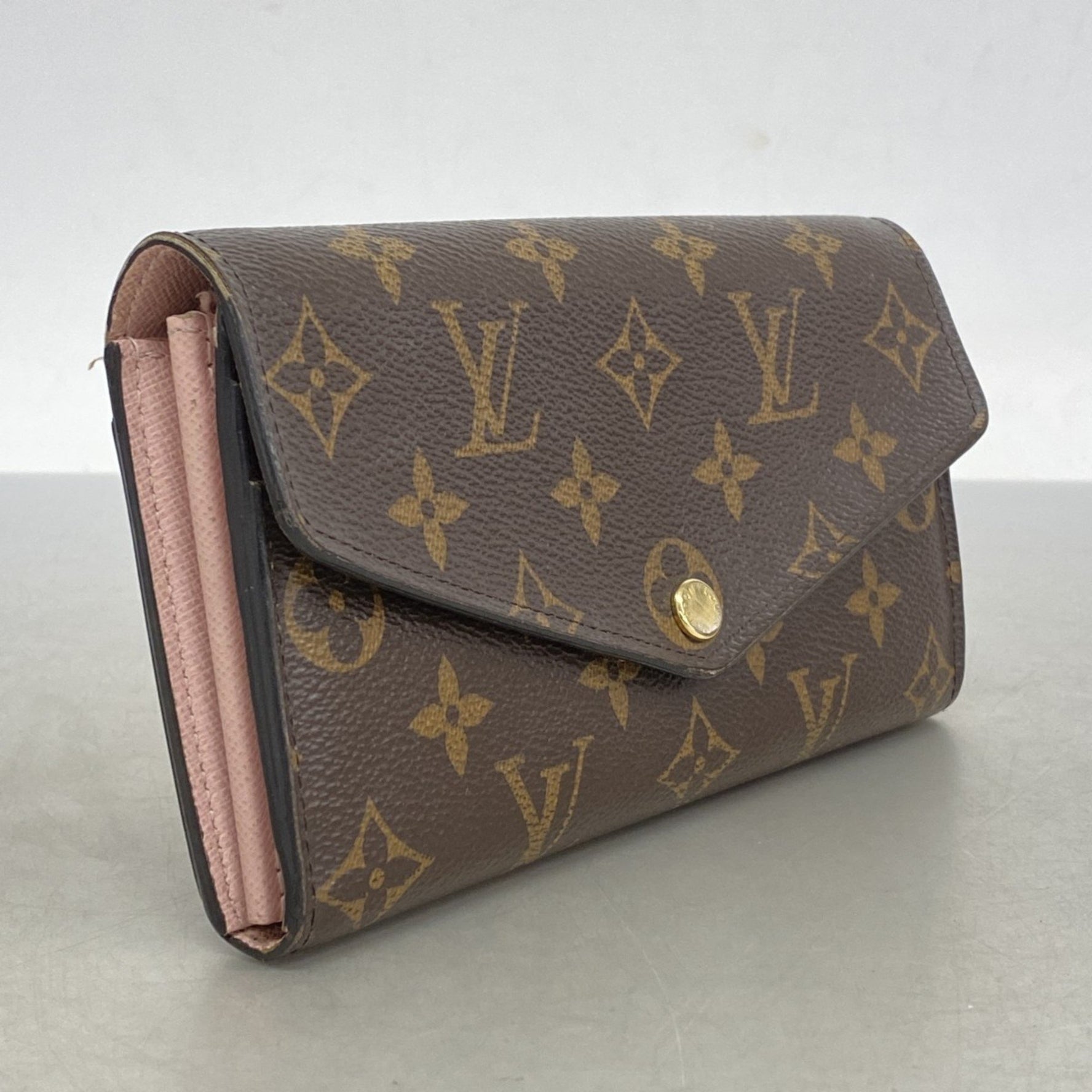 Louis Vuitton Monogram Portefeuille Sarah Long Wallet Rose Ballerine