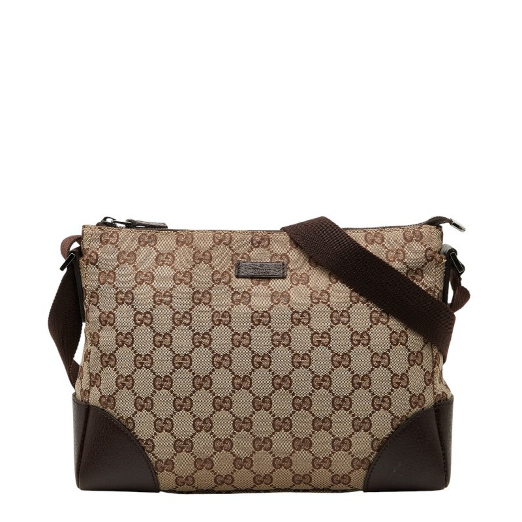 Gucci GG Canvas Crossbody Shoulder Bag and Leather