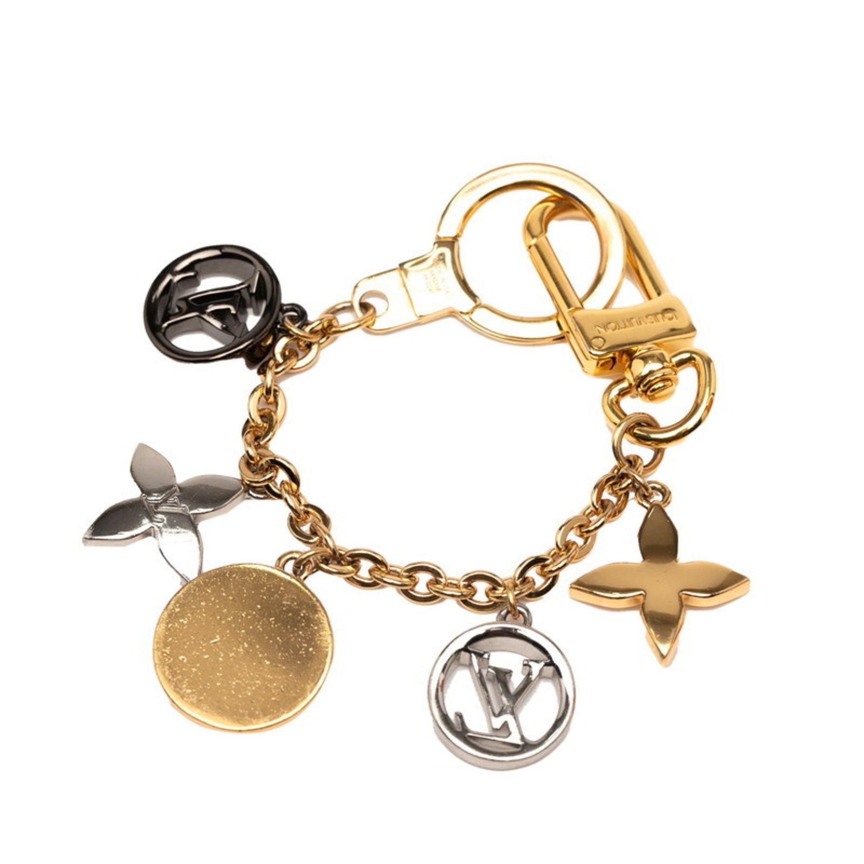 Louis Vuitton Chain Blossom Dream Charm Keychain Bag Gold and Silver Plated Metal LOUIS VUITTON