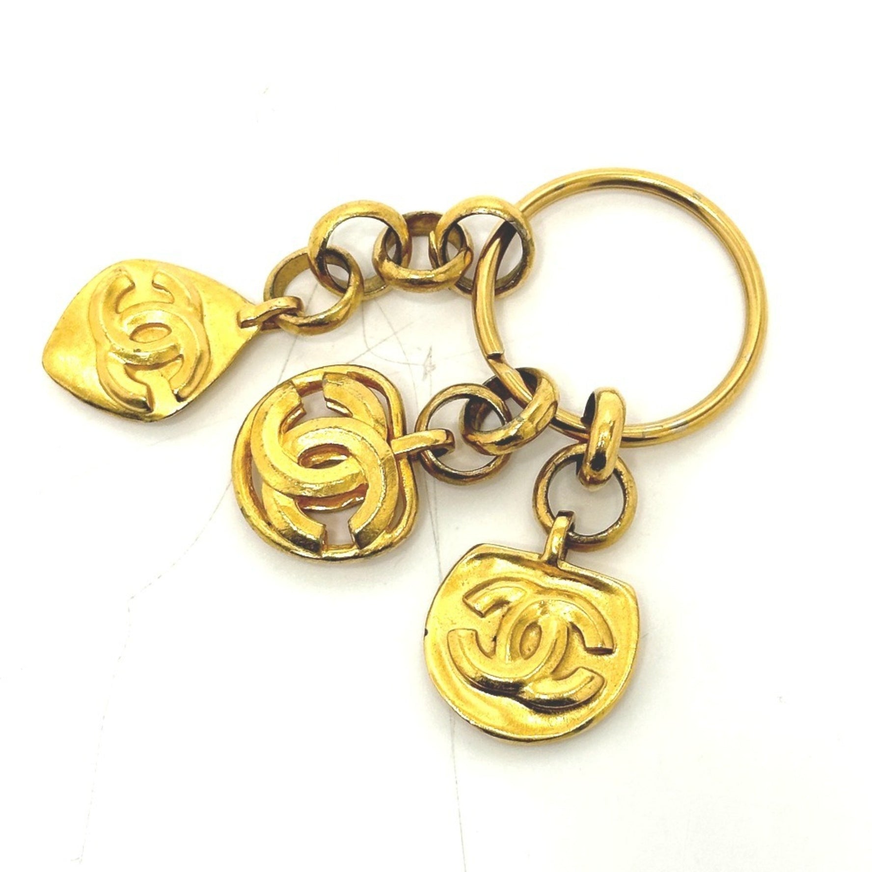 CHANEL Coco Mark Vintage Keychain Charm GP