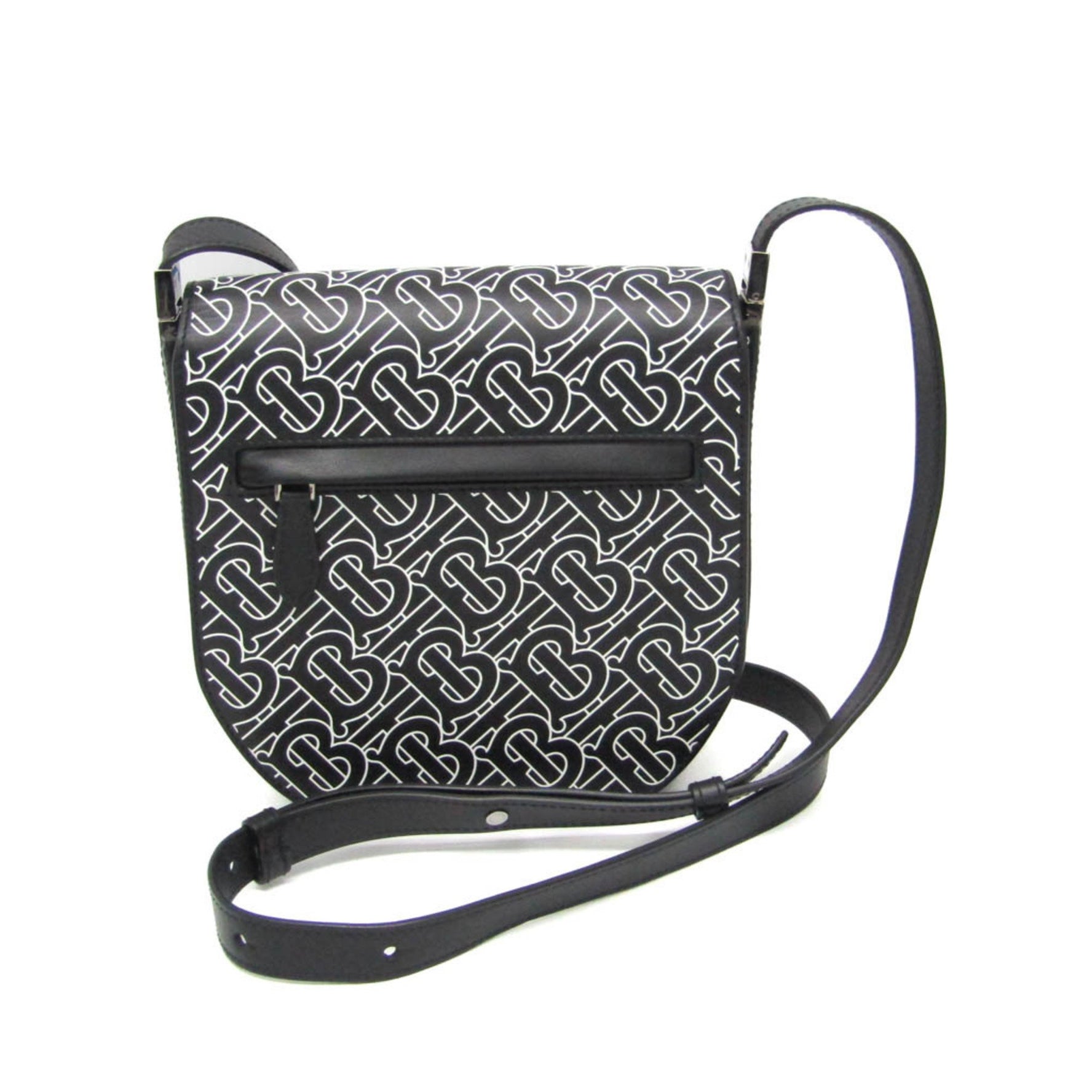 Burberry TB Monogram Women's Leather Shoulder Bag Black