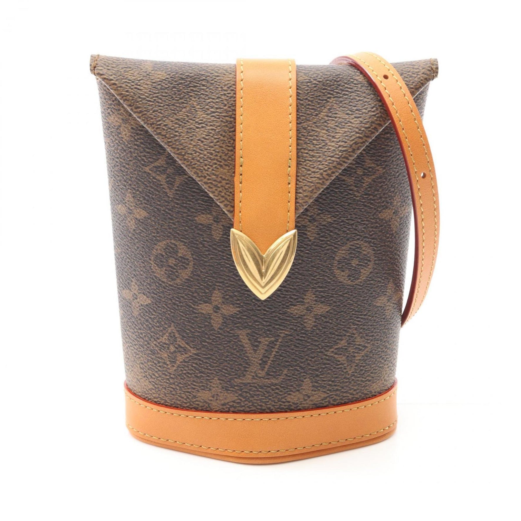 Louis Vuitton Envelope Pouch Shoulder Bag in Coated Canvas and Leather with Monogram Design