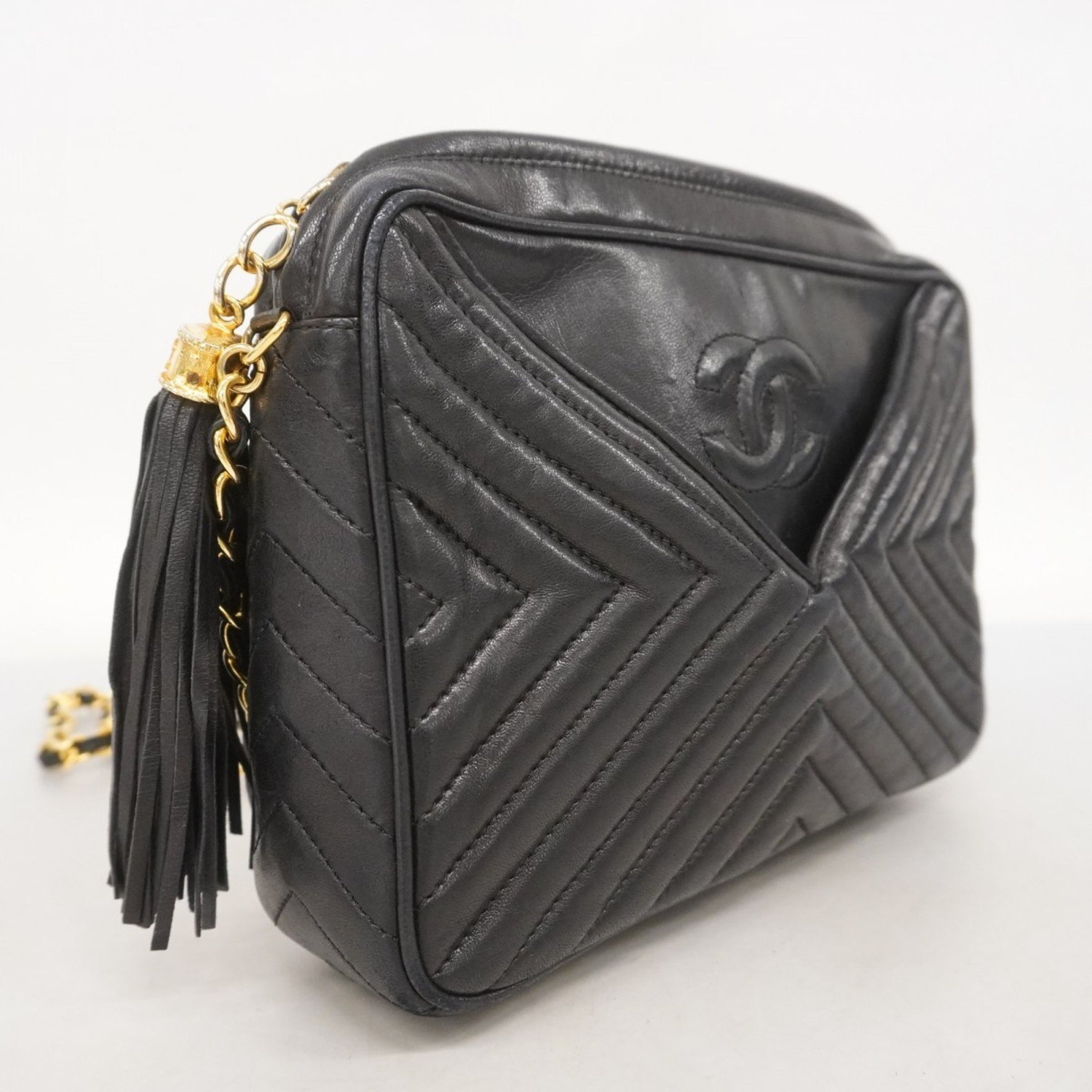 Chanel Shoulder Bag with V-Stitch Chain Bag, Lambskin