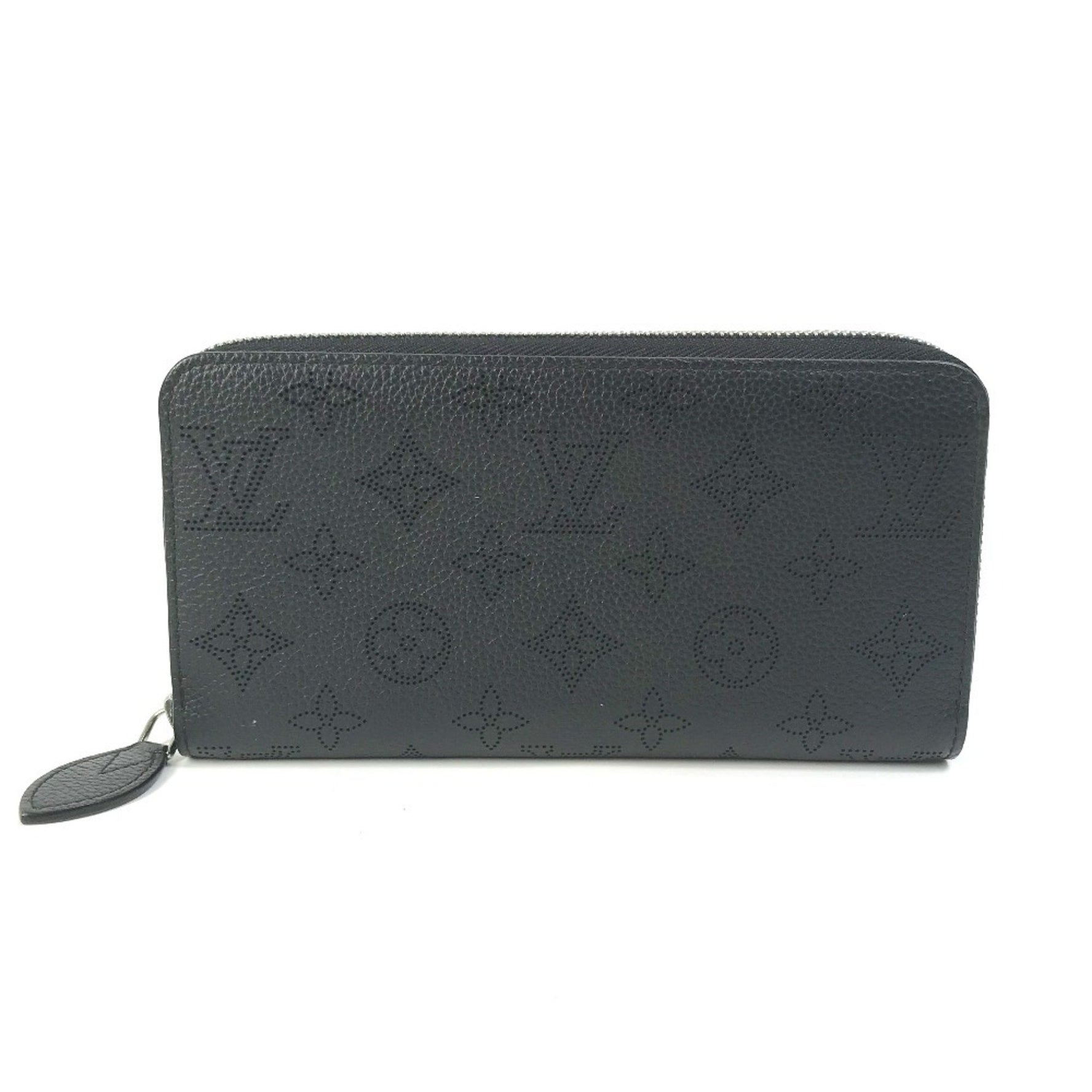 LOUIS VUITTON M61867 Monogram Mahina Zippy Wallet, Round Zipper Long Mahina, Women's, Black