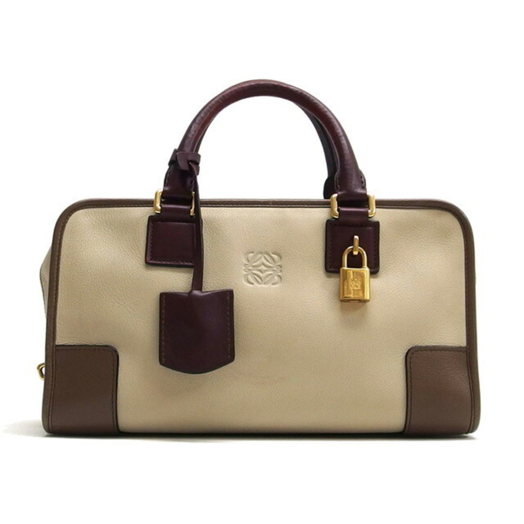 Loewe Amazona 28 Handbag, Anagram, Three-Color, Beige