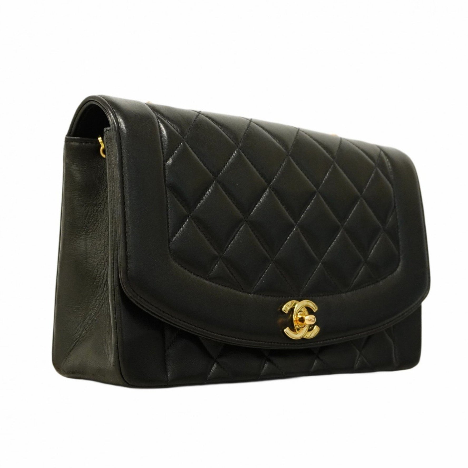 Chanel Diana Matelasse Chain Shoulder Bag in Lambskin