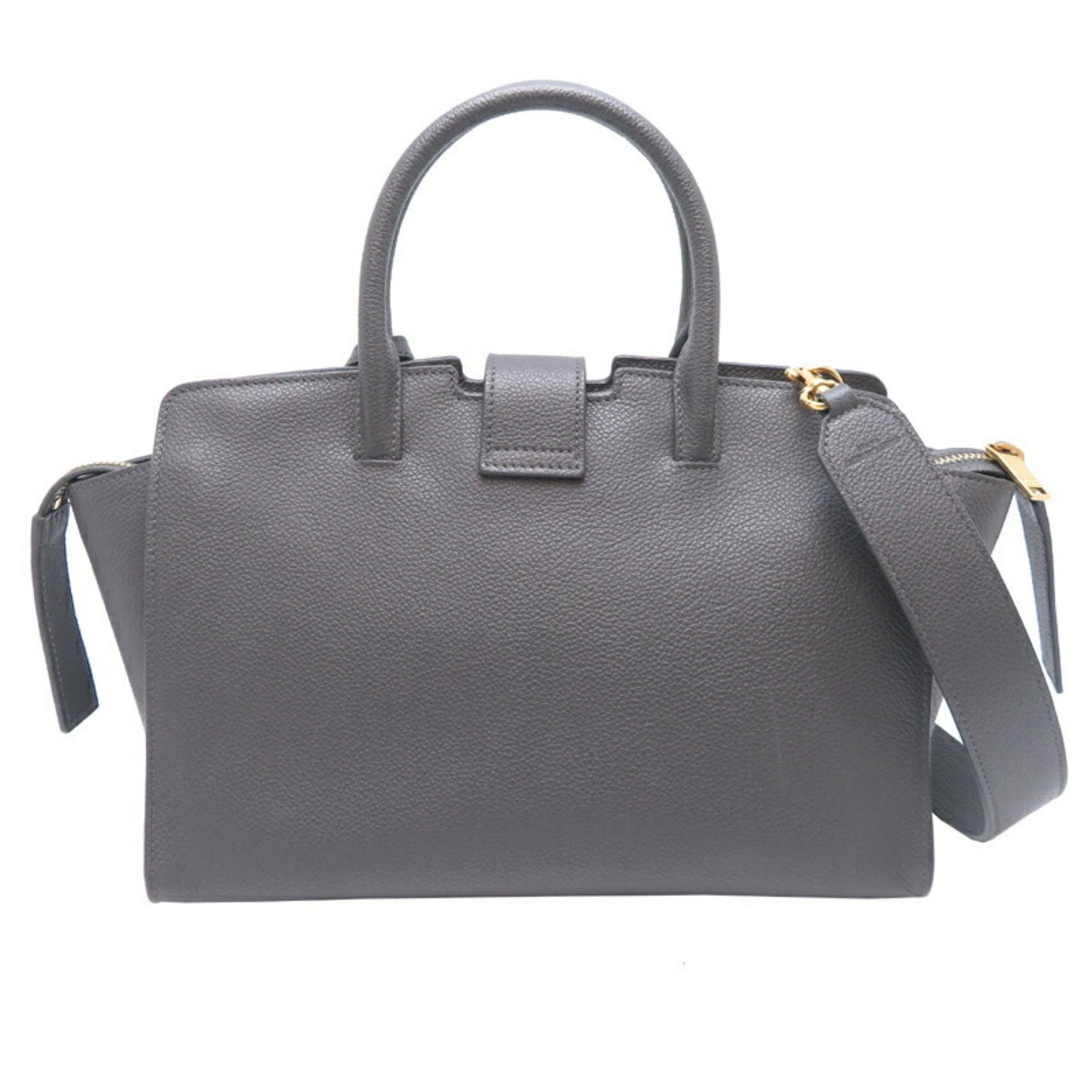 Saint Laurent Baby Downtown Cabas Women's Handbag Leather Grey