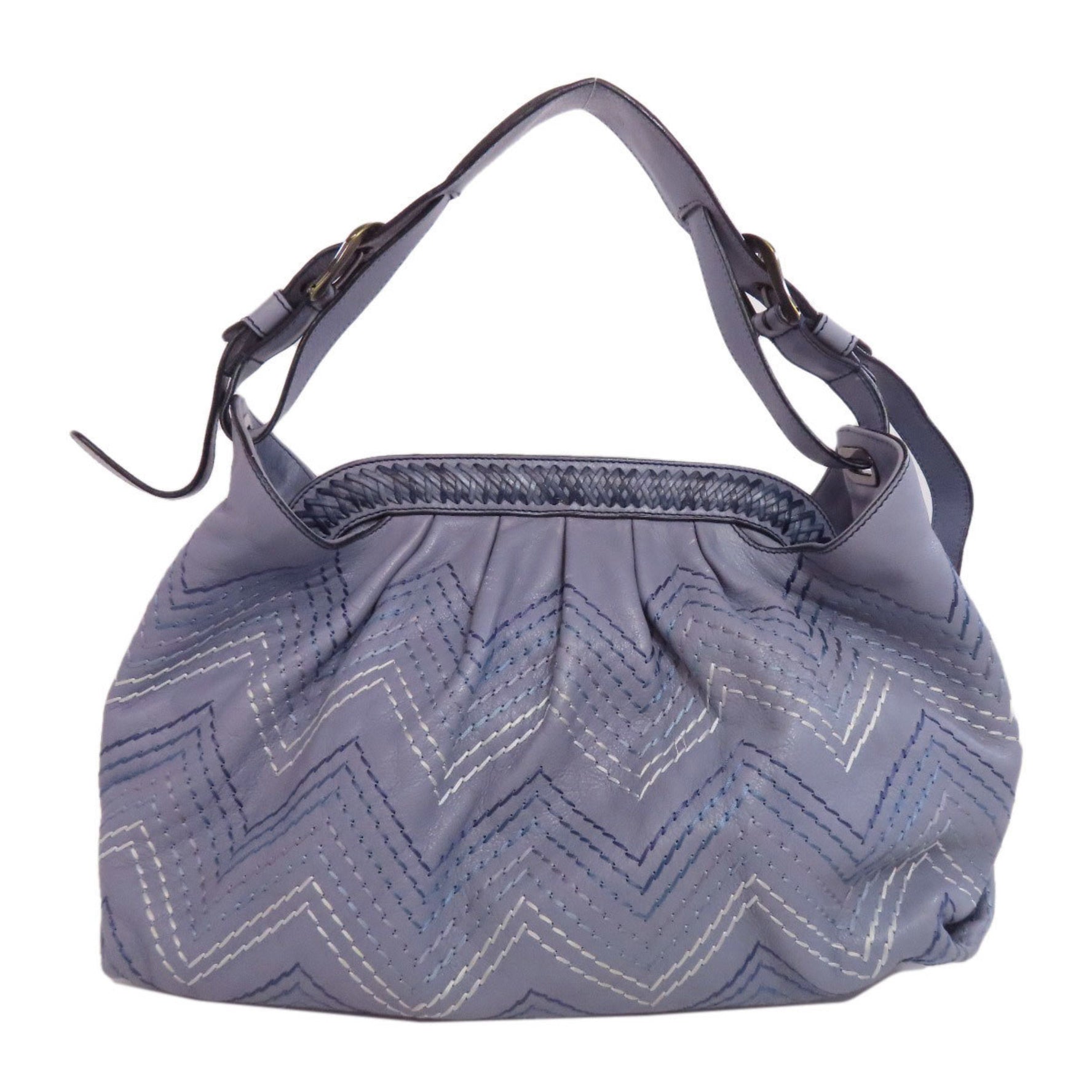 FENDI Stitched Shoulder Bag Leather